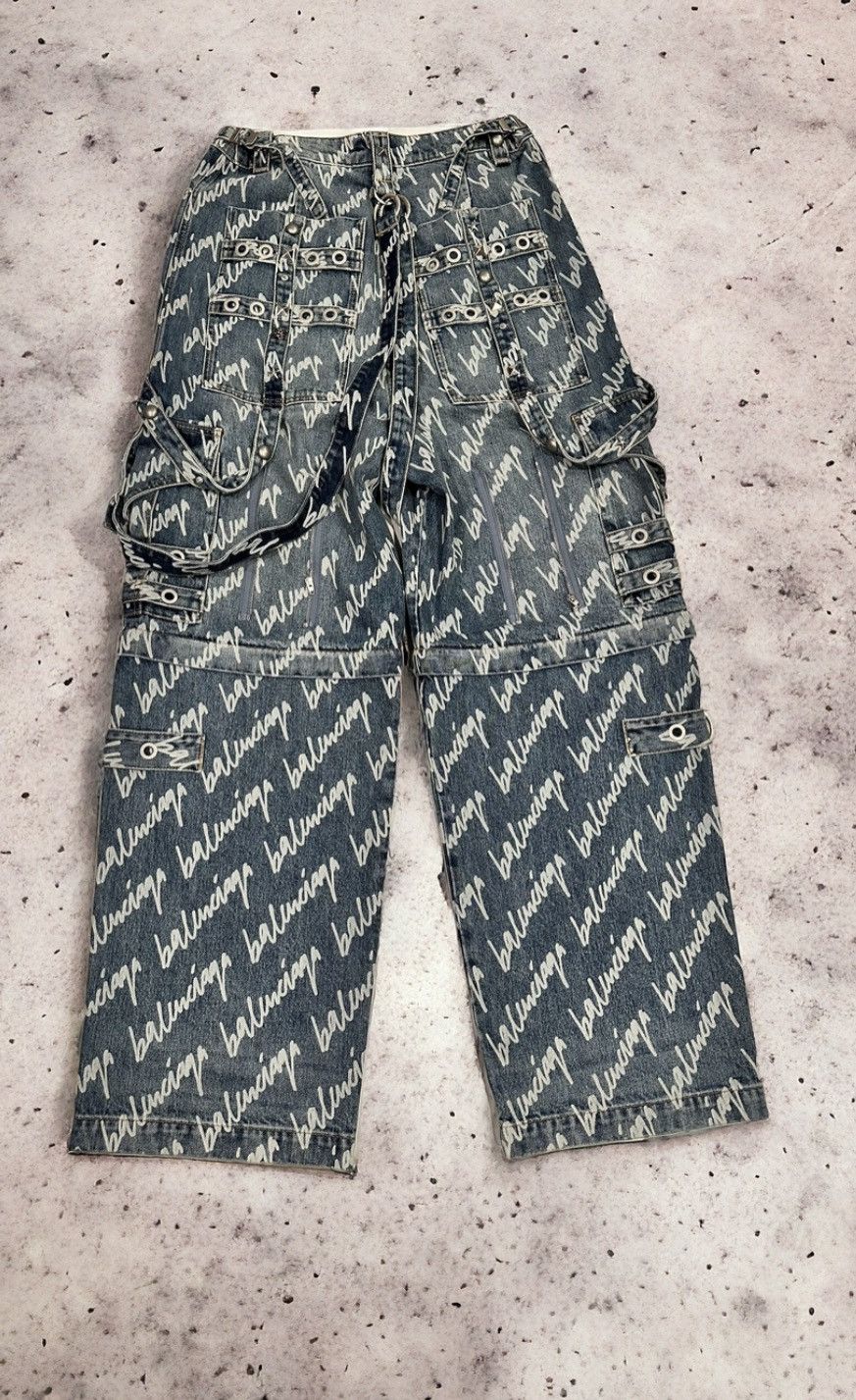 Balenciaga Balenciaga Raver Denim Script Logo Size US 30 / EU 46 - 2 Thumbnail
