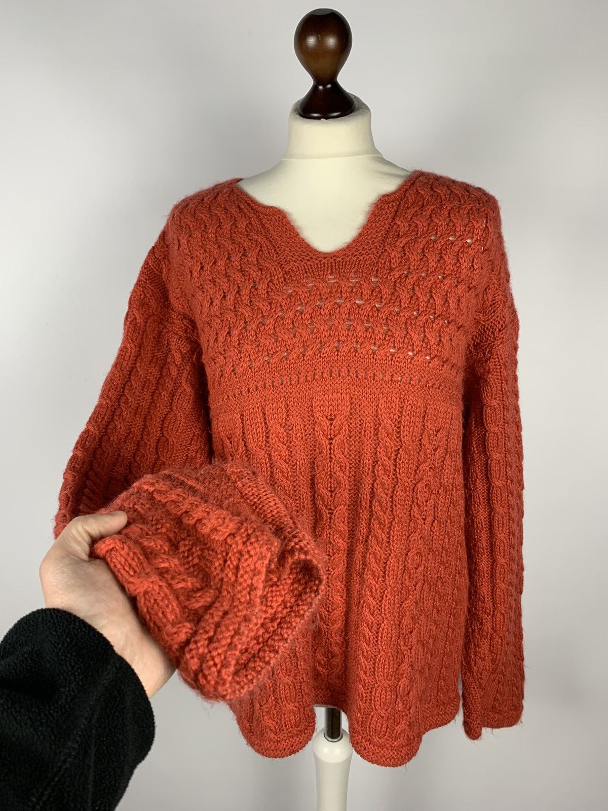 Carraig Donn Irish Carraig Donn Cable Knit Merino Wool Sweater Fisherma Size L / US 10 / IT 46 - 4 Thumbnail