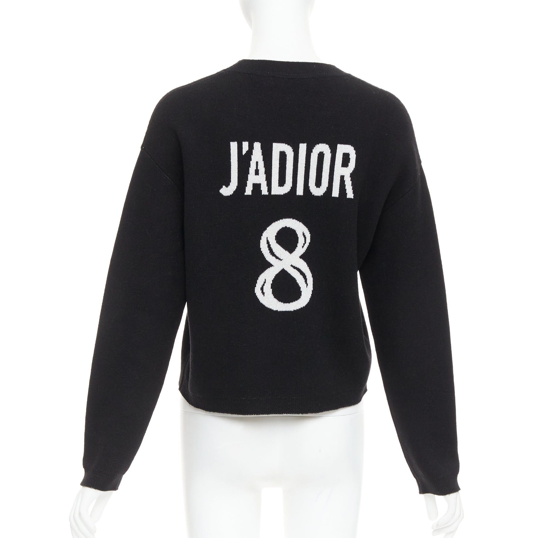 Dior CHRISTIAN DIOR J'adior 8 black cashmere blend crew neck crop sweater FR34 XS Size XS / US 0-2 / IT 36-38 - 1 Thumbnail