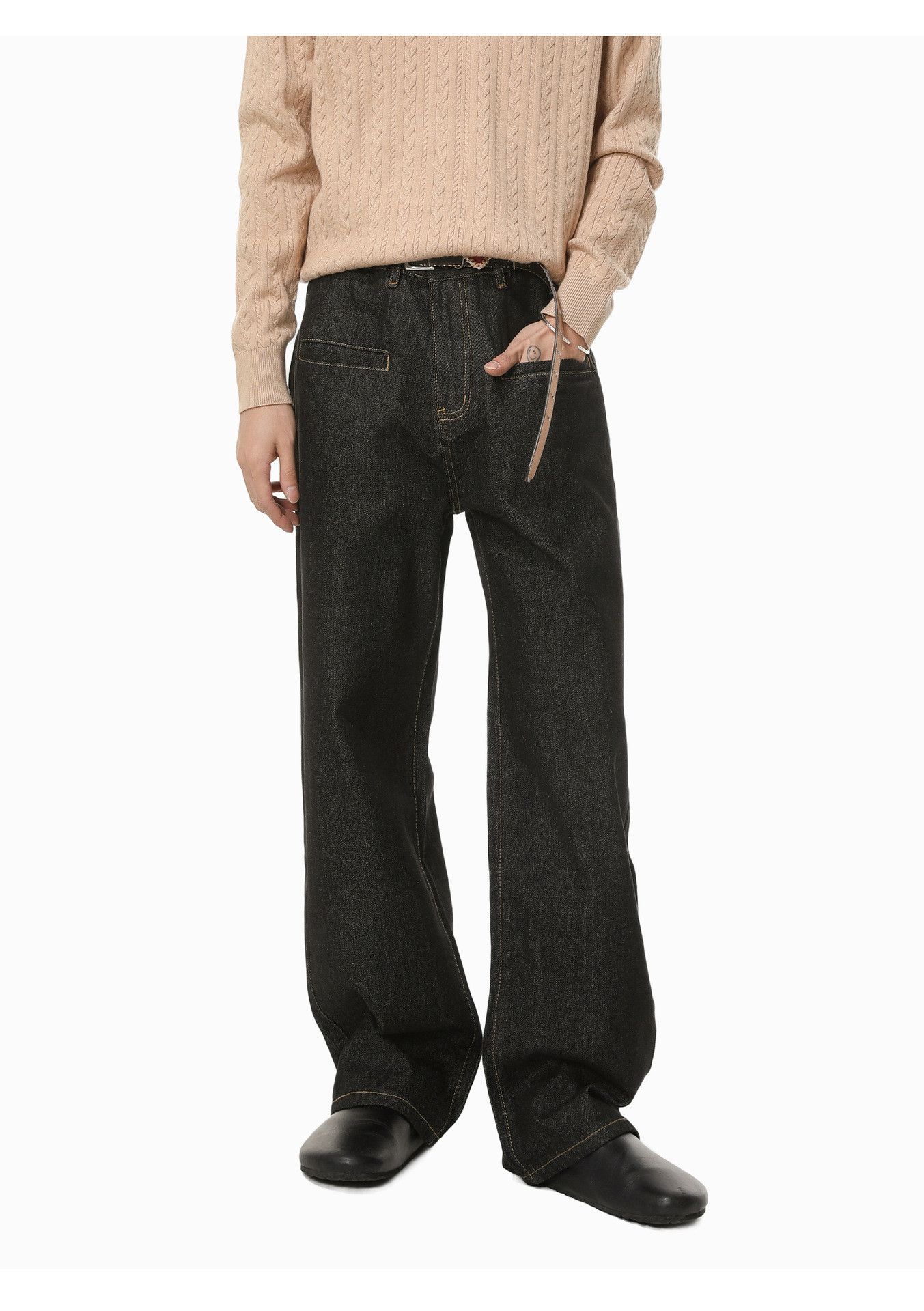 Japanese Brand Men's Japanese Retro Street Wide Leg Straight Washed Jeans Size US 32 / EU 48 - 1 Thumbnail
