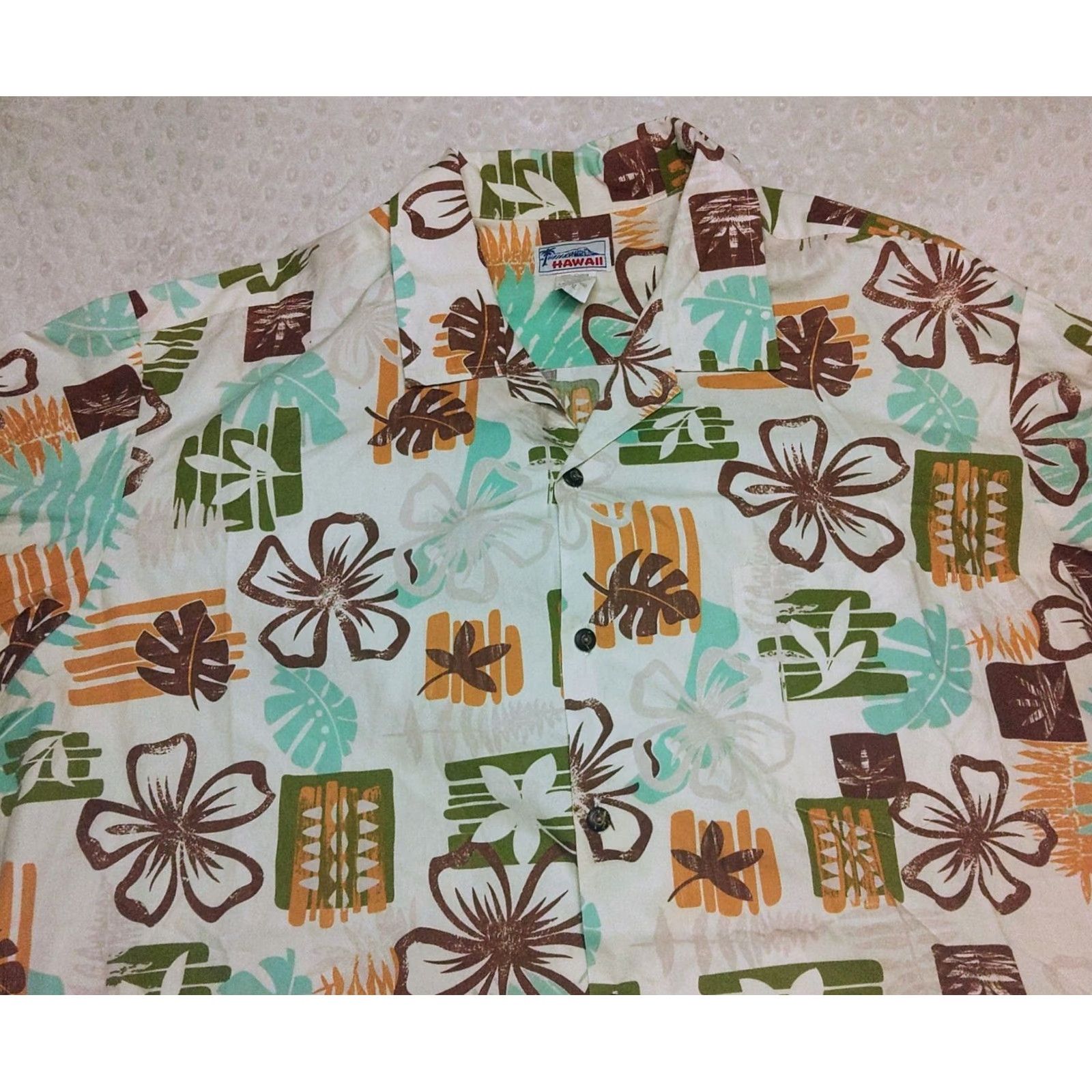 J Brand Hawaii Brand Hawaiian Shirt 3XL White Geometric Floral Pattern Vintage Casual Shirt Mens Size US XXL / EU 58 / 5 - 4 Thumbnail