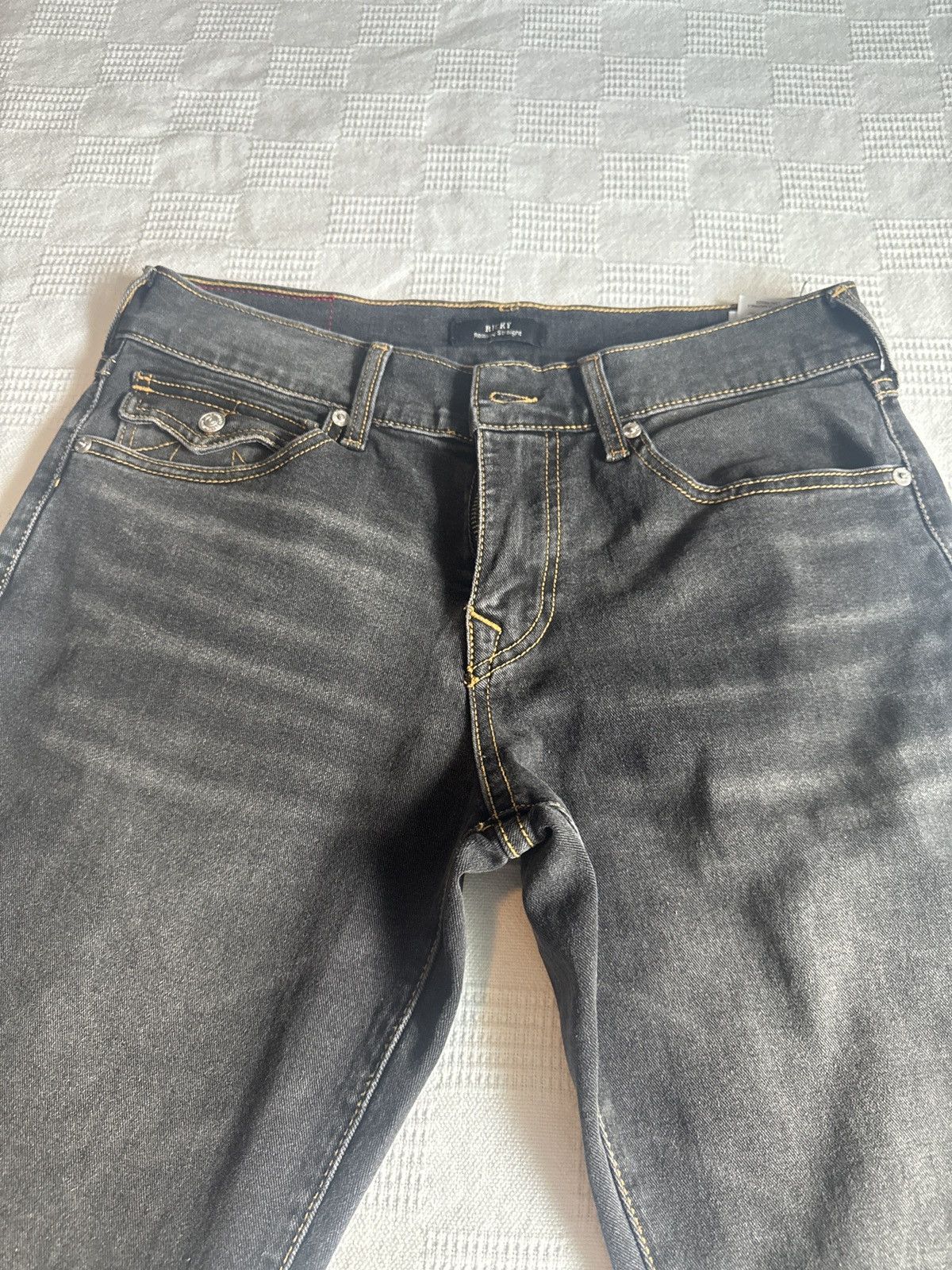 True Religion Gloomy Grey/Gold Stitch True Religion Size US 30 / EU 46 - 3 Thumbnail