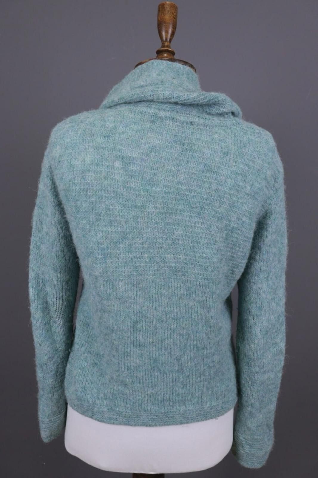 Designer Aventures des Toiles Green Wool Alpaca Knit Jacket Size 40 Size M / US 6-8 / IT 42-44 - 8 Thumbnail