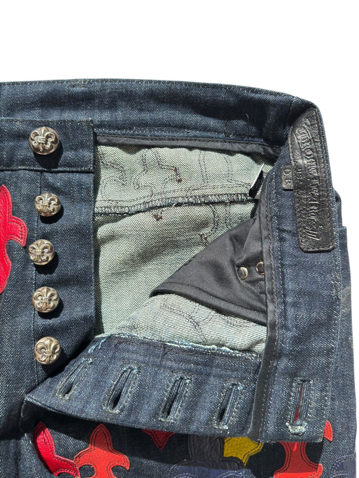 Chrome Hearts Chrome Hearts 1/1 200 Patch Flooded Fleur Patch RS Cut Denim Size US 33 - 10 Thumbnail