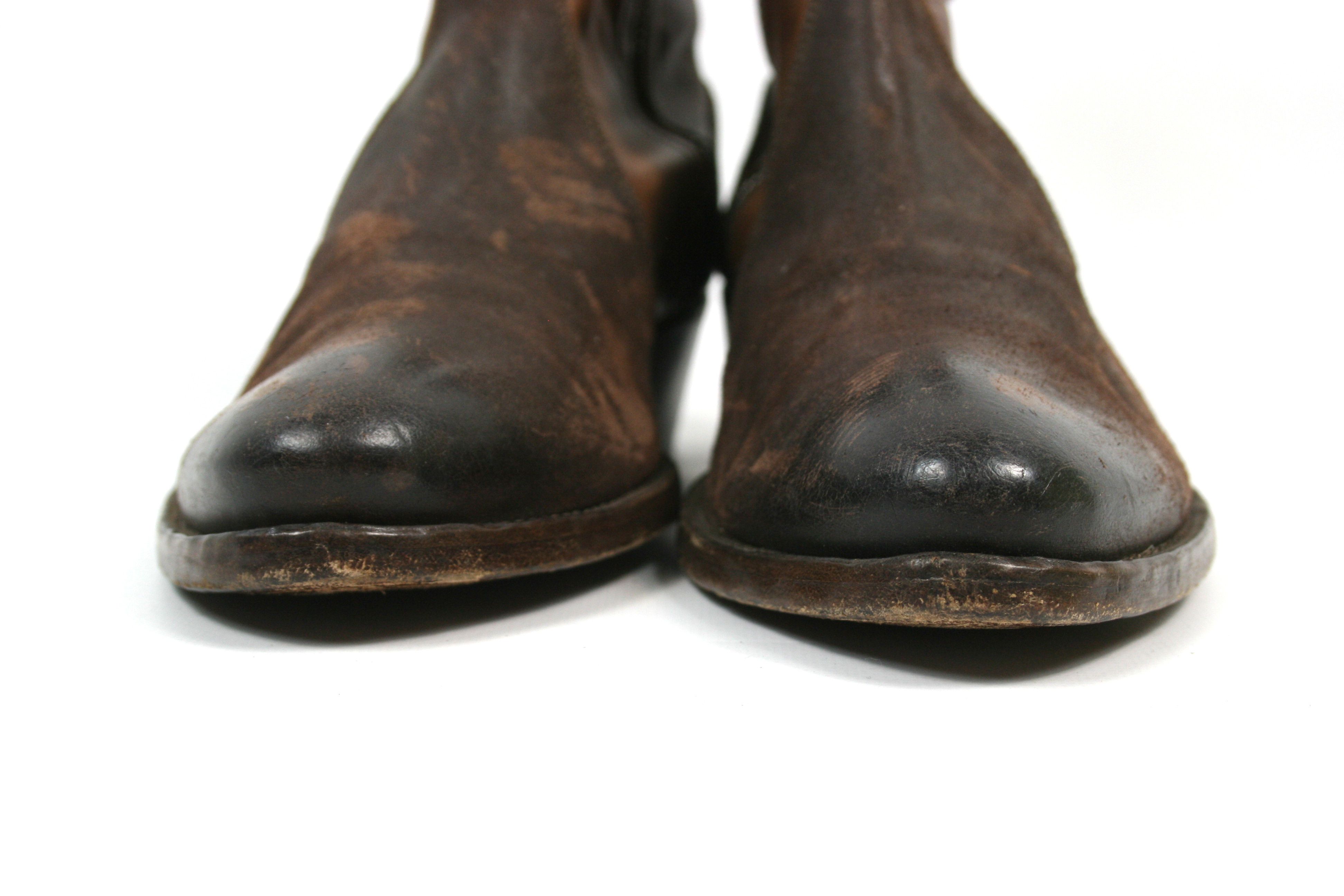 Pantanetti Biker Distressed Zip All Over Leather Boots Size US 7 / IT 37 - 3 Thumbnail