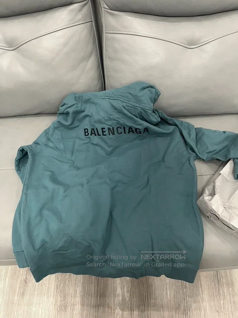 Balenciaga Balenciaga Haze Blue Hooded Sweatshirt Size US S / EU 44-46 / 1 - 2 Thumbnail