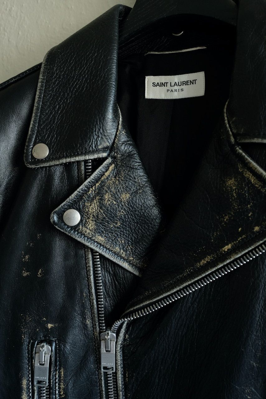 Saint Laurent Paris Saint Laurent Paris Distressed Leather L01 Biker Jacket Size US M / EU 48-50 / 2 - 3 Thumbnail