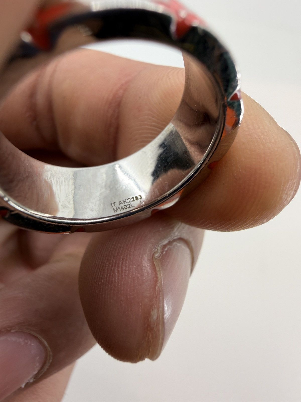 Louis Vuitton Louis Vuitton Silver Red Monogram Ring - Size 8 Size ONE SIZE - 2 Thumbnail