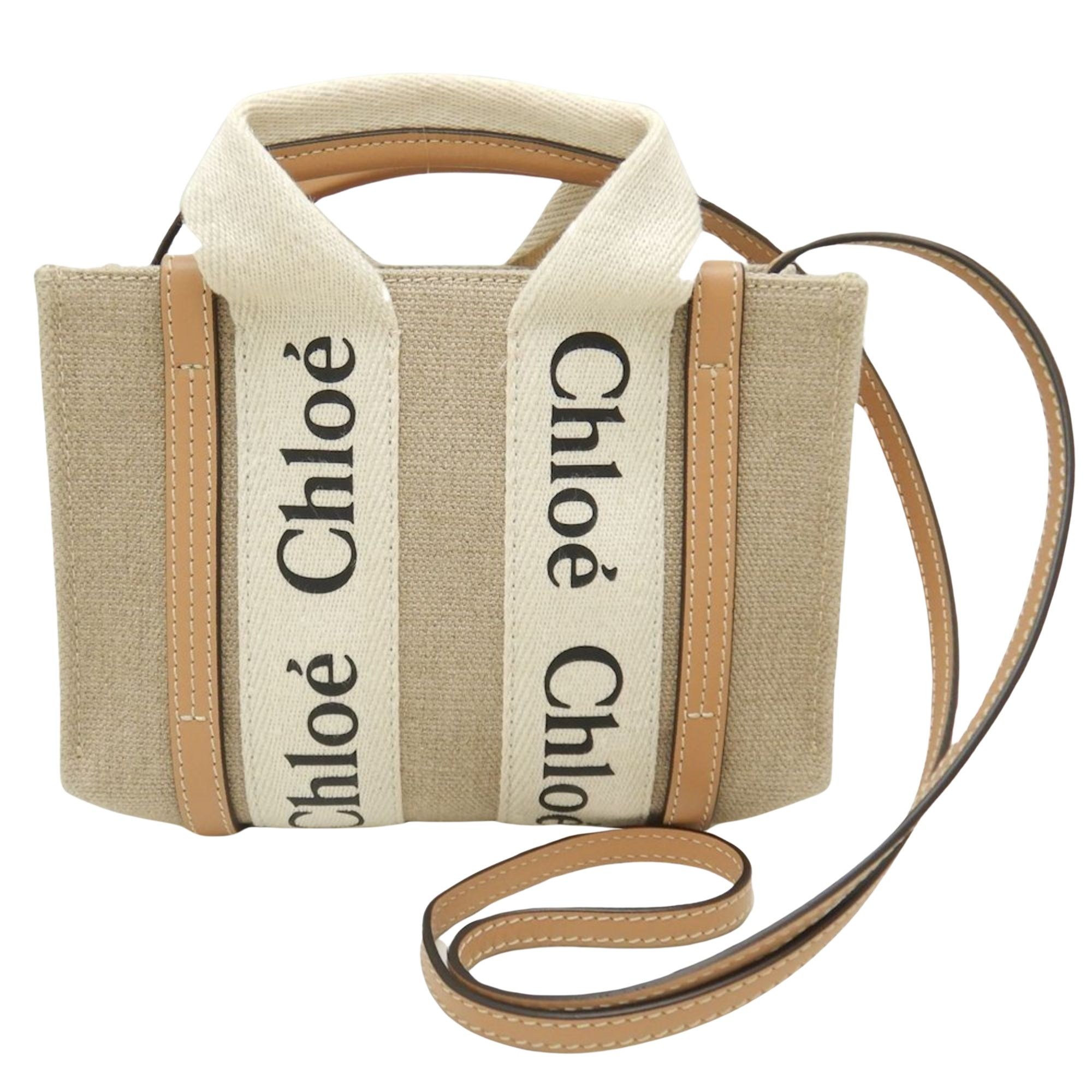 image of Chloe Chloé Woody Tote in Beige, Women's