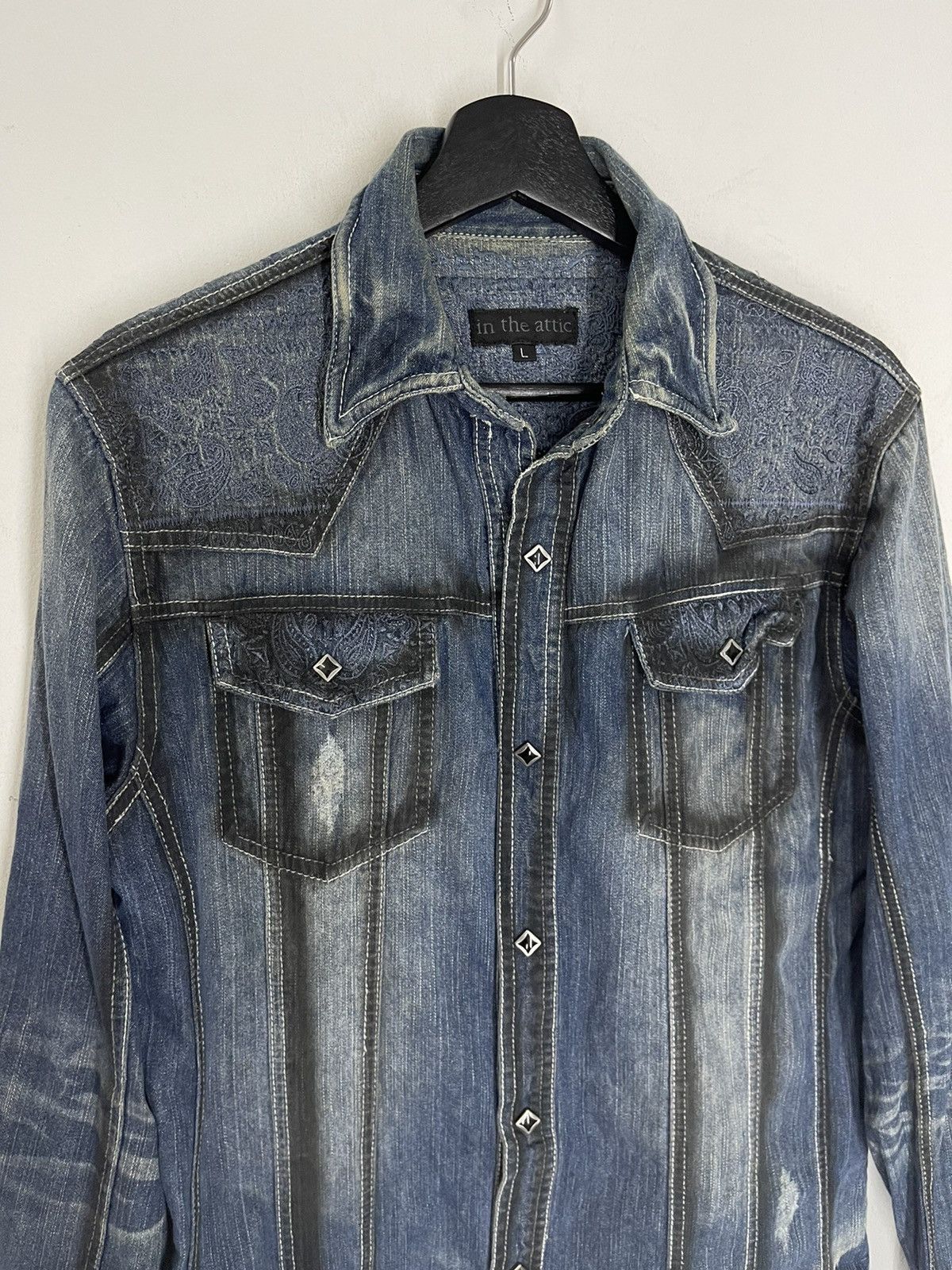 In The Attic RARE🔥 BLUE INDIGO IN THE ATTIC RANCHWEAR WESTERN Size US M / EU 48-50 / 2 - 4 Thumbnail
