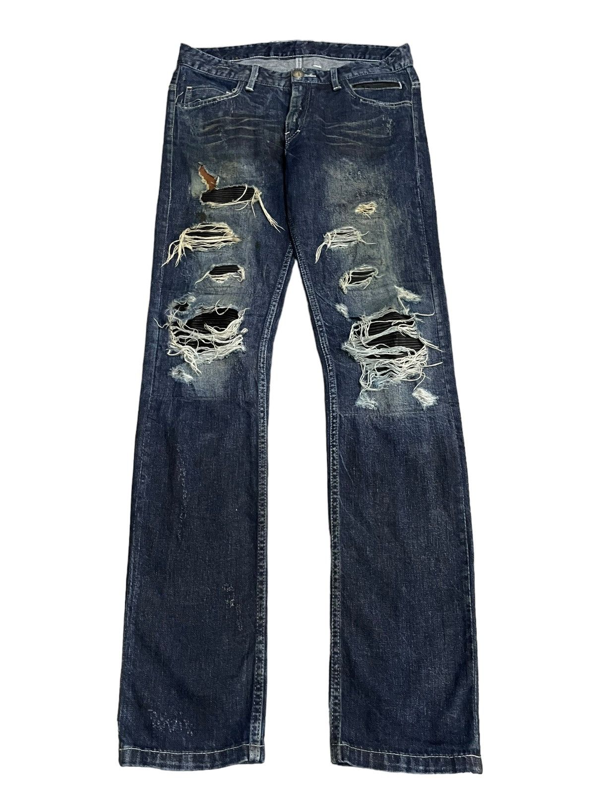 14th Addiction 14Th Addiction Sheepskin Hybrid Denim Destroy Jeans Size US 31 - 10 Thumbnail