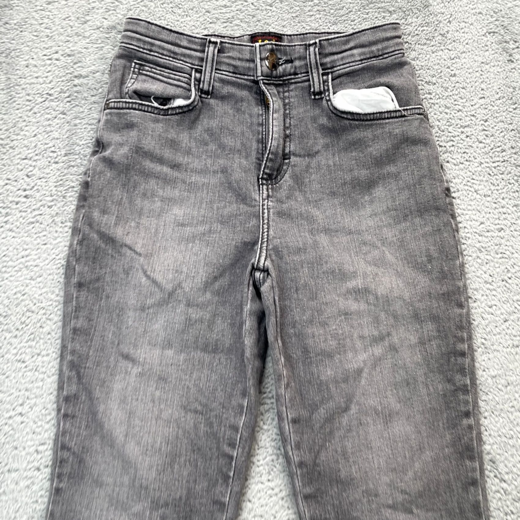 Lee VINTAGE Lee Jeans Womens 2M Gray Heritage Flared Leg Denim Cotton High Rise Raw Hem Jeans Mens? Size 26" / US 2 / IT 38 - 5 Thumbnail