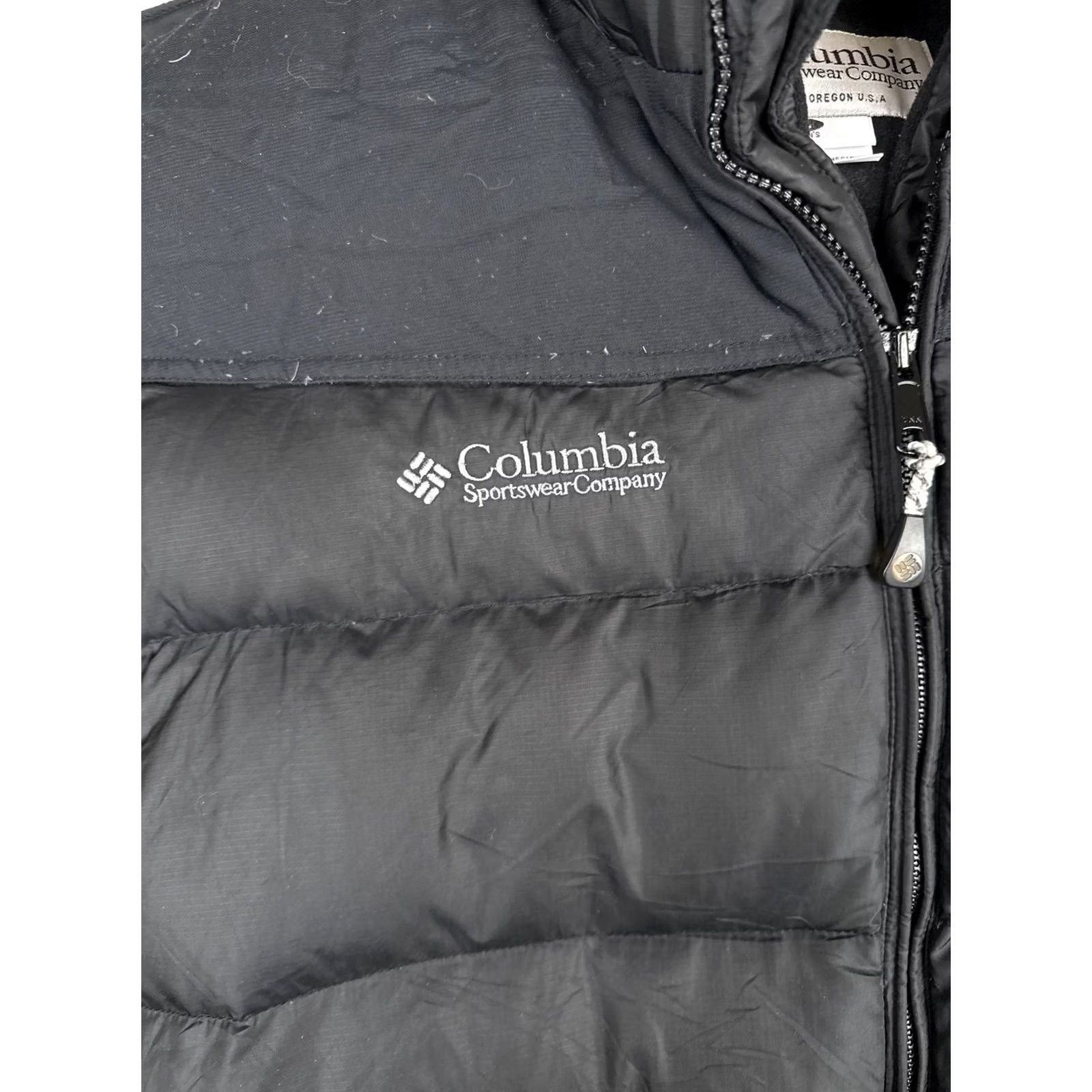 Vintage Columbia Jacket Mens Large Black Hooded Puffer Full Zip Down Hiking Warm Size US L / EU 52-54 / 3 - 6 Thumbnail