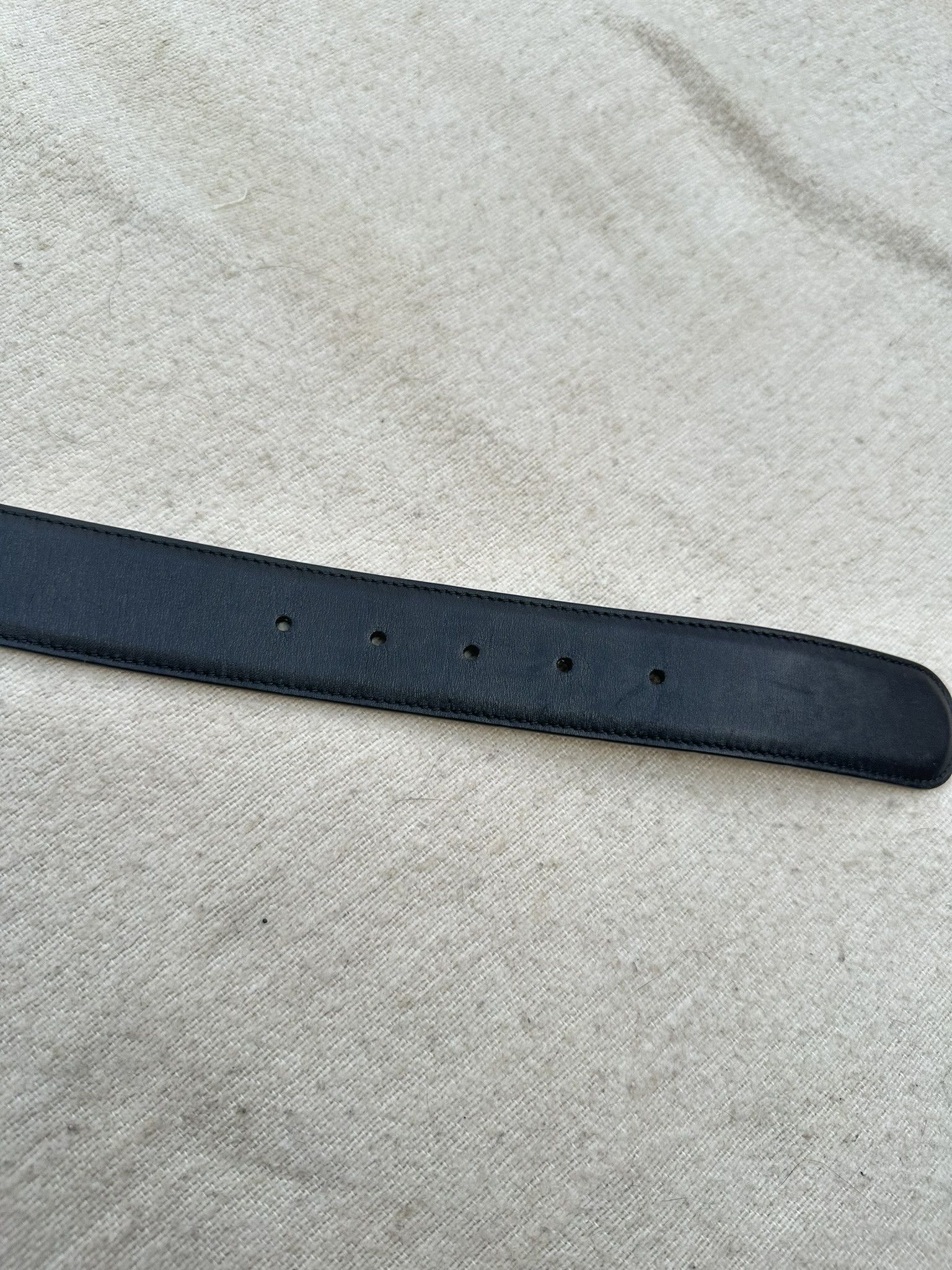 Gucci Gucci Belt Black Leather Interlocking G Buckle Size ONE SIZE - 6 Thumbnail