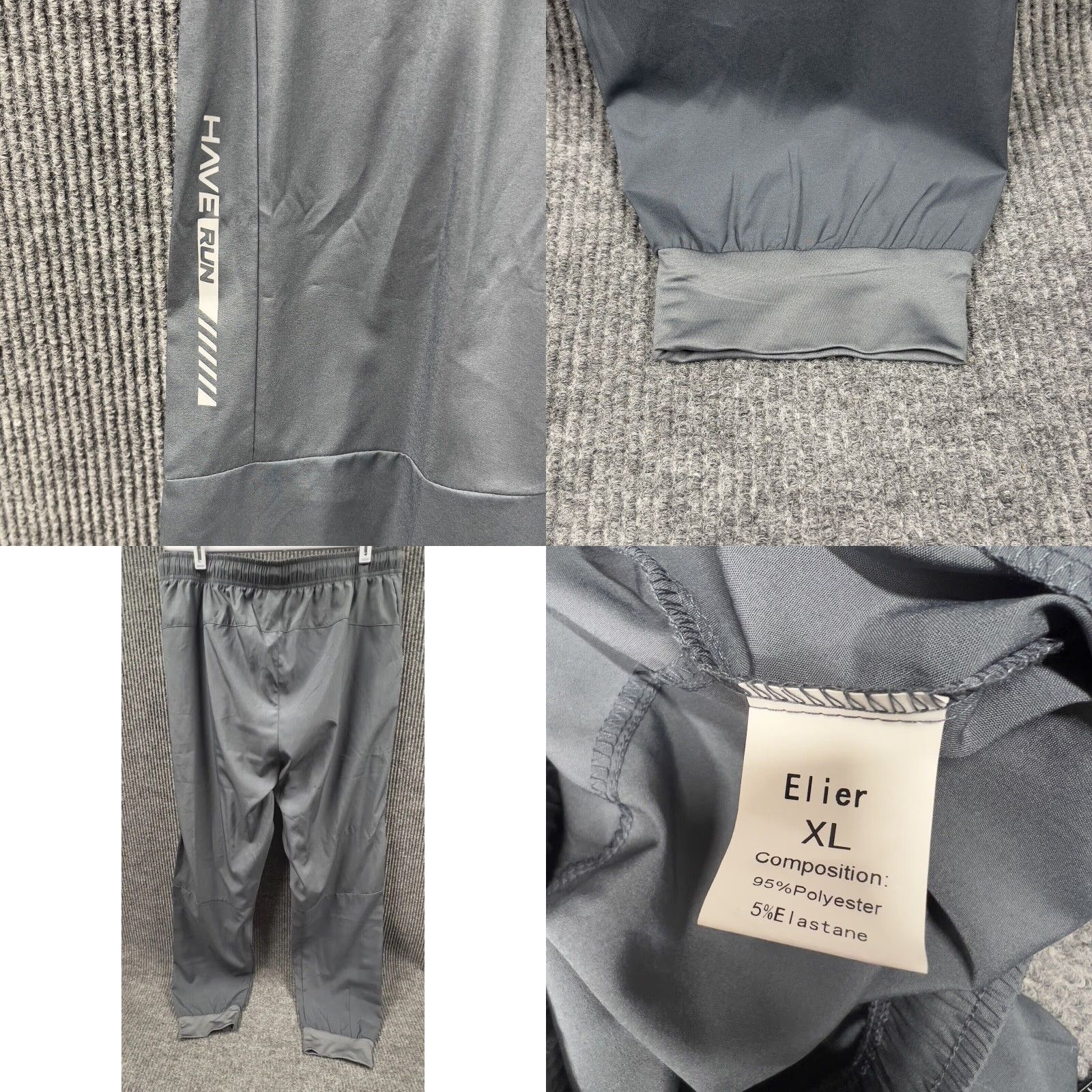 Vintage HaveRun Mens Gray Jogger Pants - XL - Drawstring Pockets 34x30 Interstate Athletic Style) Size US 36 / EU 52 - 8 Thumbnail