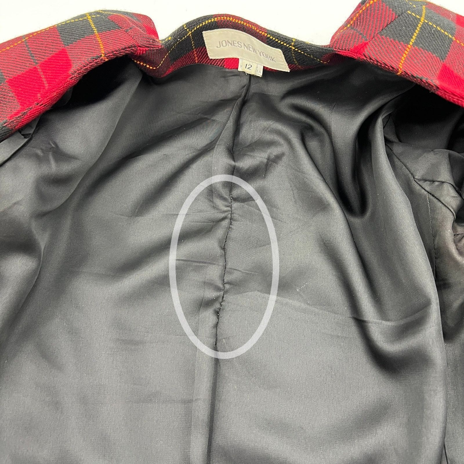 Vintage Vintage Wool Plaid Blazer Red Jones New York Christmas Size XL / US 12-14 / IT 48-50 - 5 Thumbnail