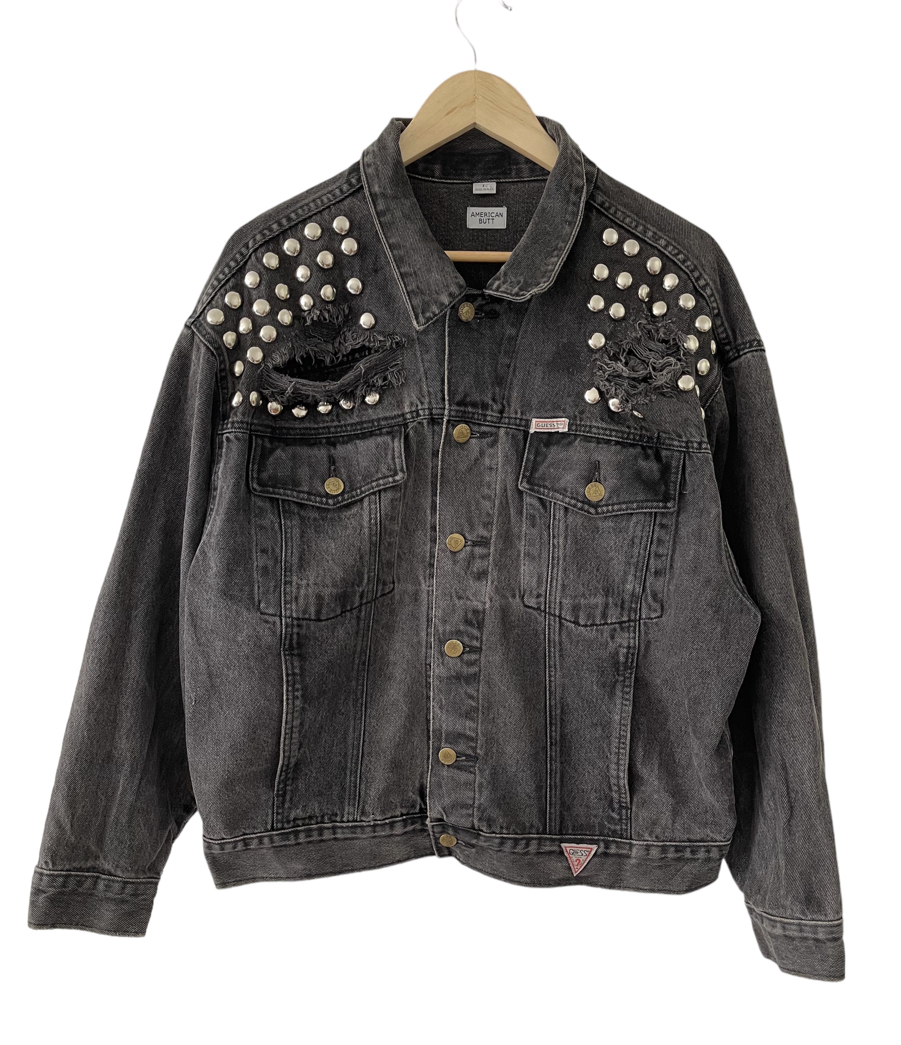 Guess × Vintage VINTAGE GUESS DESTROYED BLACK DENIM JACKET Size US L / EU 52-54 / 3 - 1 Thumbnail