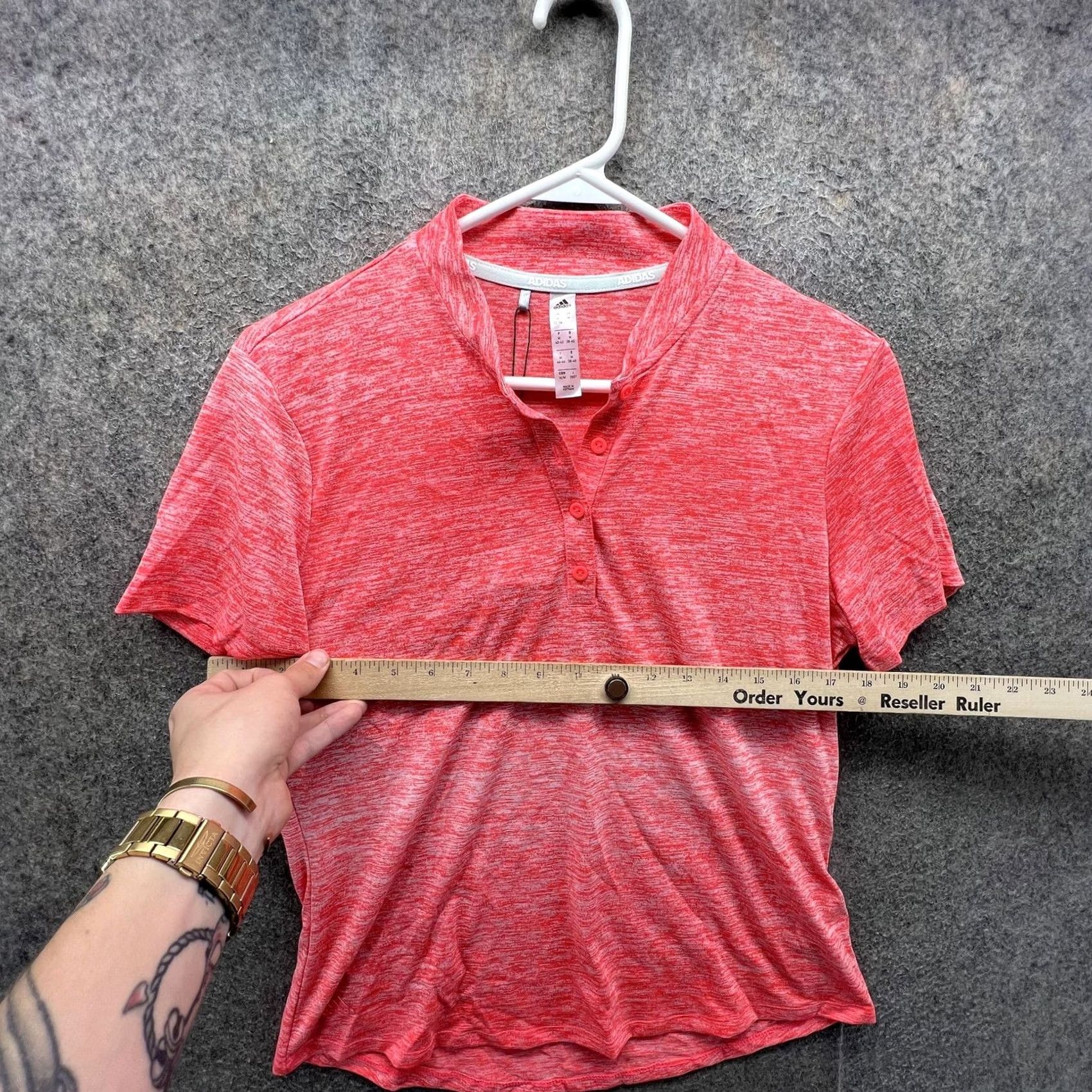 Adidas Adidas Polo Shirt Womens Medium Flash Red Novelty Short Sleeve Golf FS4738 Size M / US 6-8 / IT 42-44 - 5 Thumbnail