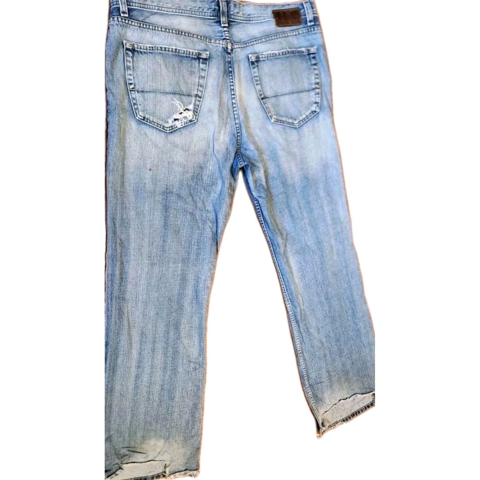 Vintage BKE Tyler Straight Leg Jeans Men's 38x32 Denim Blue Buckle 100% Cotton Distressed Mid Rise 5-Pocket Relaxed Regular Width Jeans Mens Size US 38 / EU 54 - 2 Thumbnail