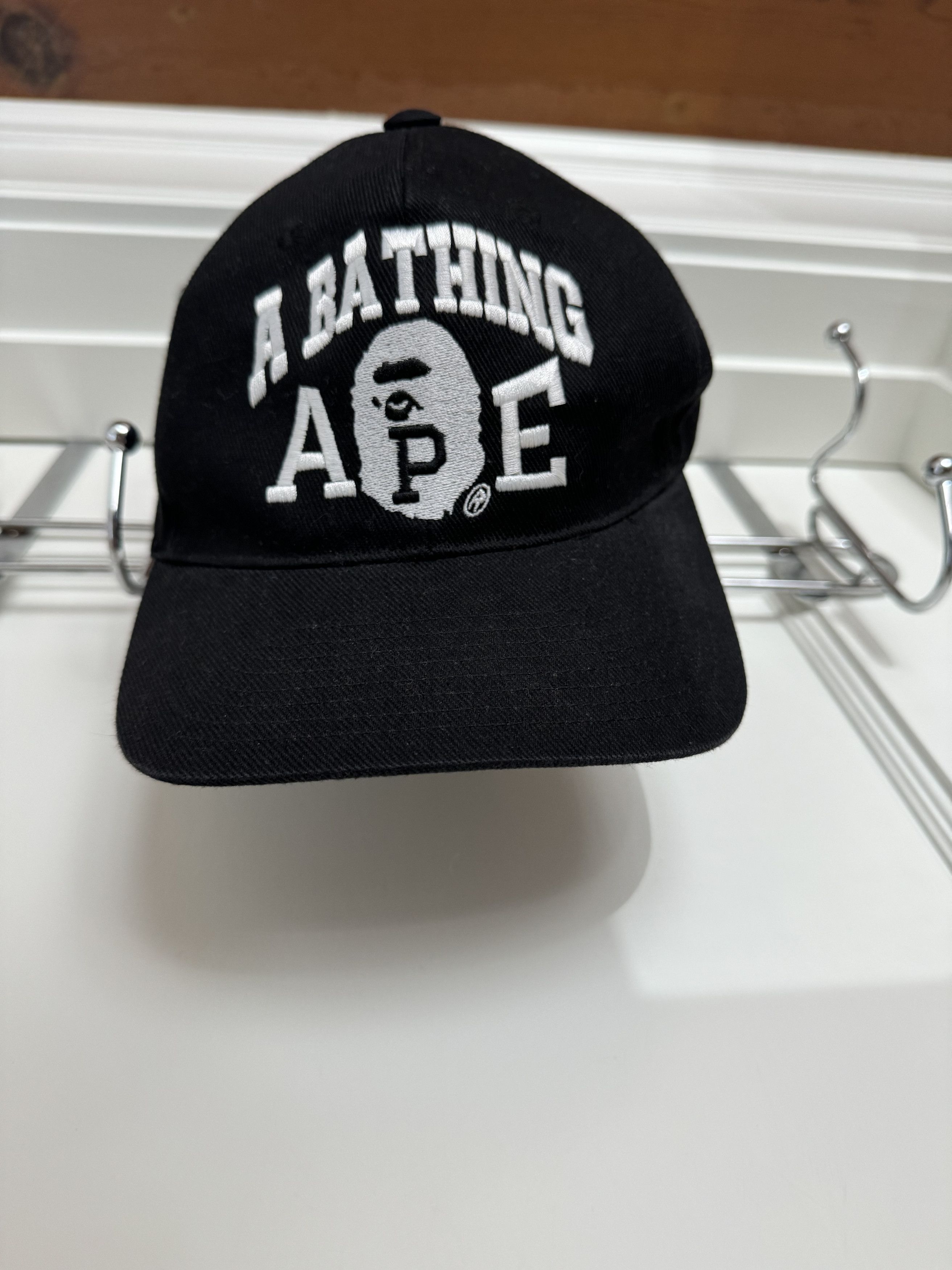 image of Bape Logo Snapback Hat in Black, Men's