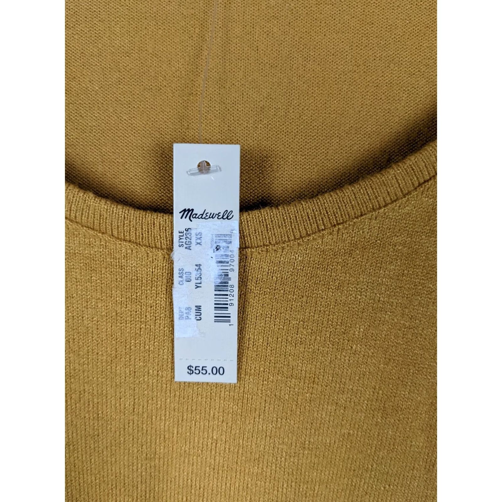 Madewell Madewell Blouse Tank Top Puff Sleeve Yellow XXS Womens V-Neck Casual Regular Knit Cotton/Viscose Size XXS / US 00 / IT 34 - 4 Thumbnail