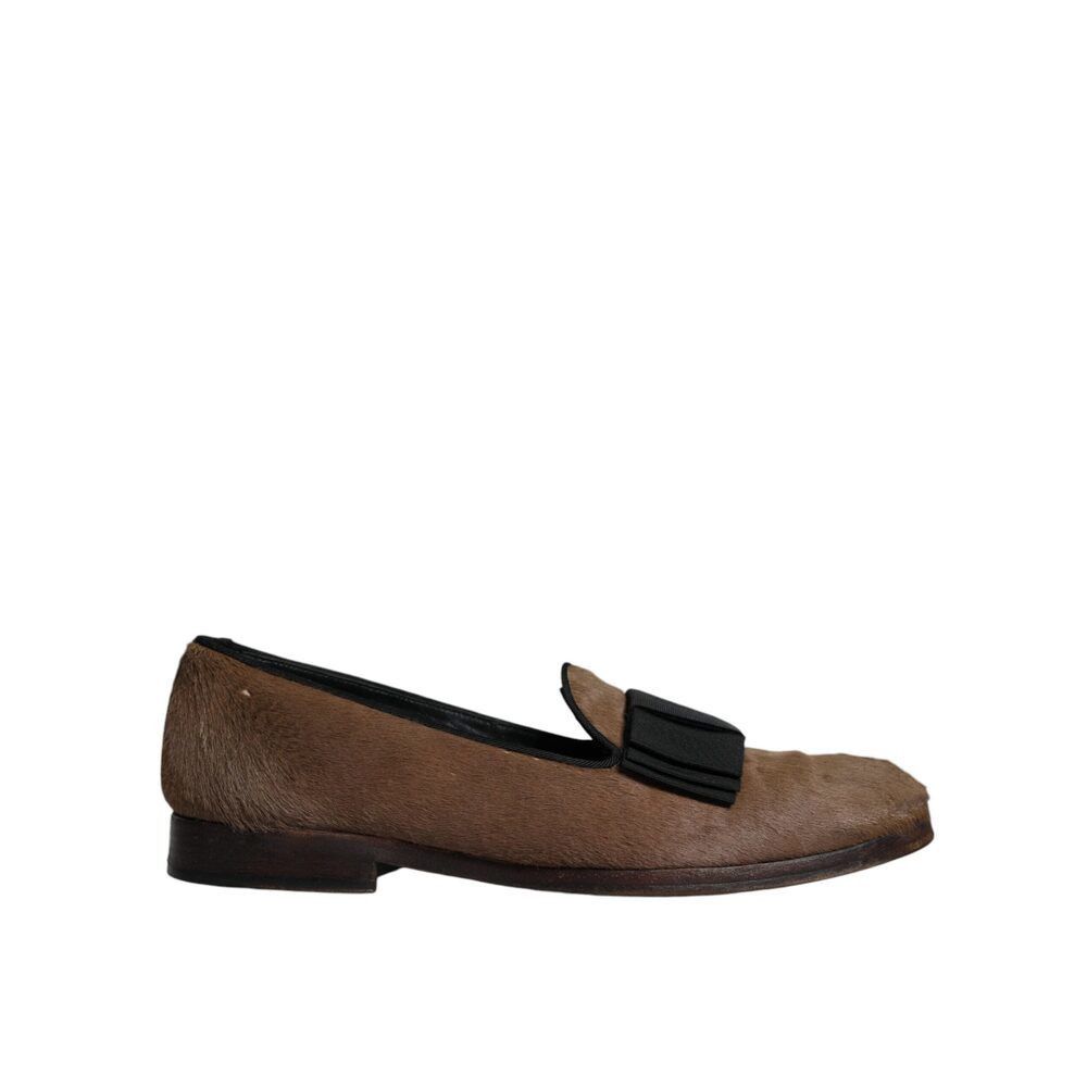 Dolce & Gabbana Dolce & Gabbana Brown Calf Hair Leather Loafers Formal Dress Size US 9 / EU 42 - 8 Thumbnail