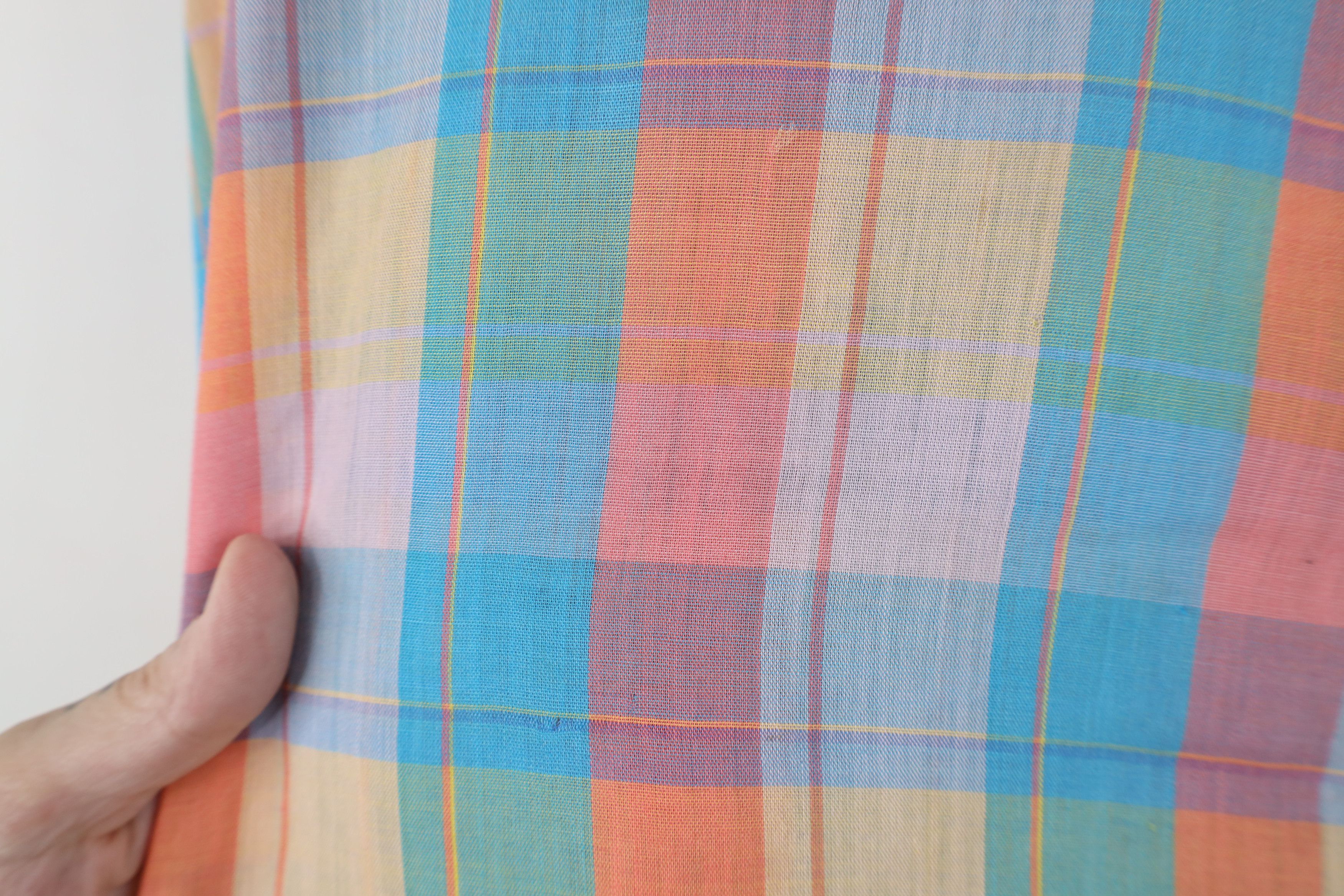 Vintage Vintage 70s Streetwear Rainbow Madras Plaid Button Shirt USA Size US L / EU 52-54 / 3 - 7 Thumbnail