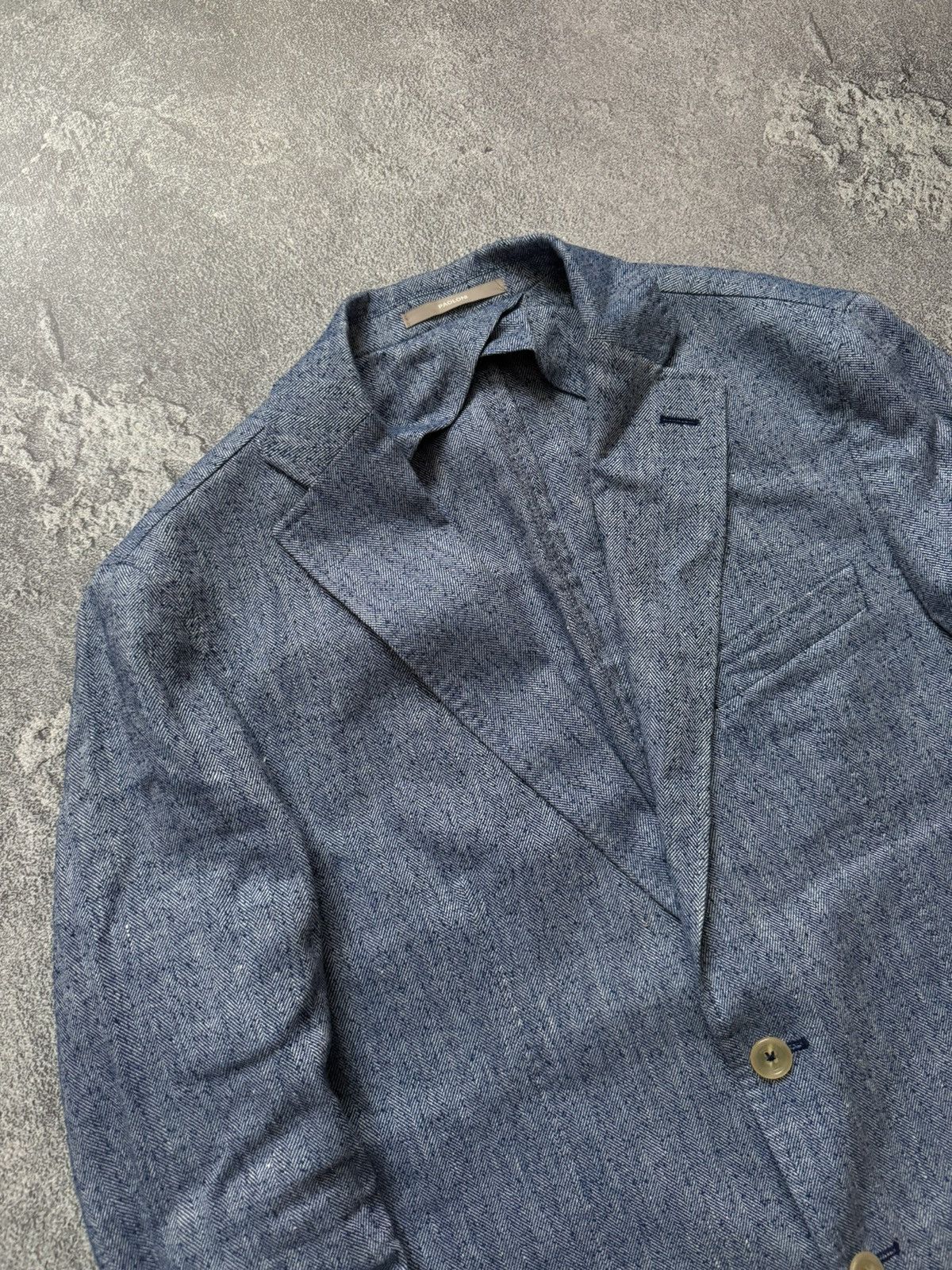 Paoloni Paoloni size50 linen buttonup blazer sport coat jacket light Size 50R - 2 Thumbnail