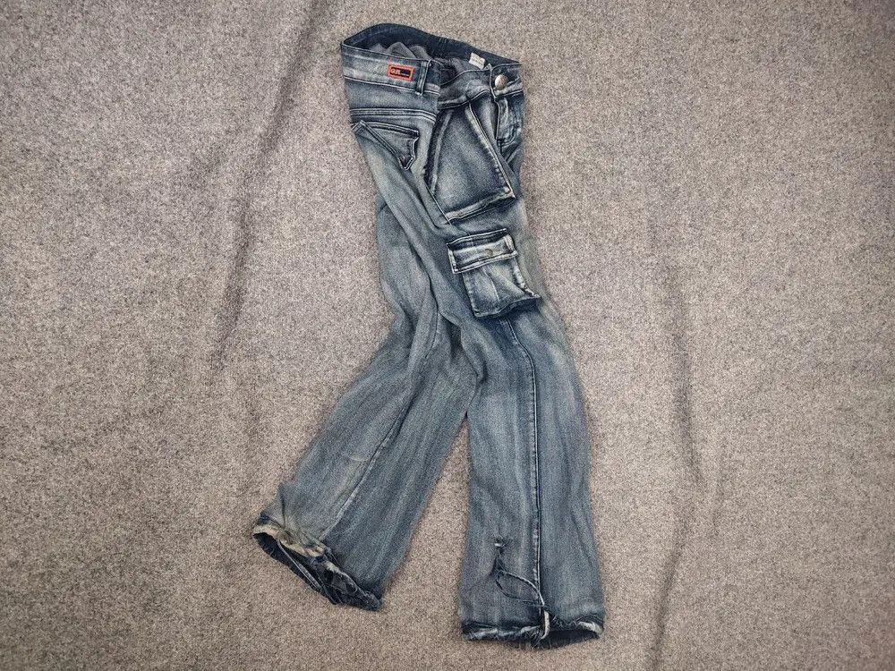 Le Grande Bleu (L.G.B.) GR Vintage Faded Y2K lGB Y2K Opium Style Cargo Flared Jeans Size 30" / US 8 / IT 44 - 1 Thumbnail