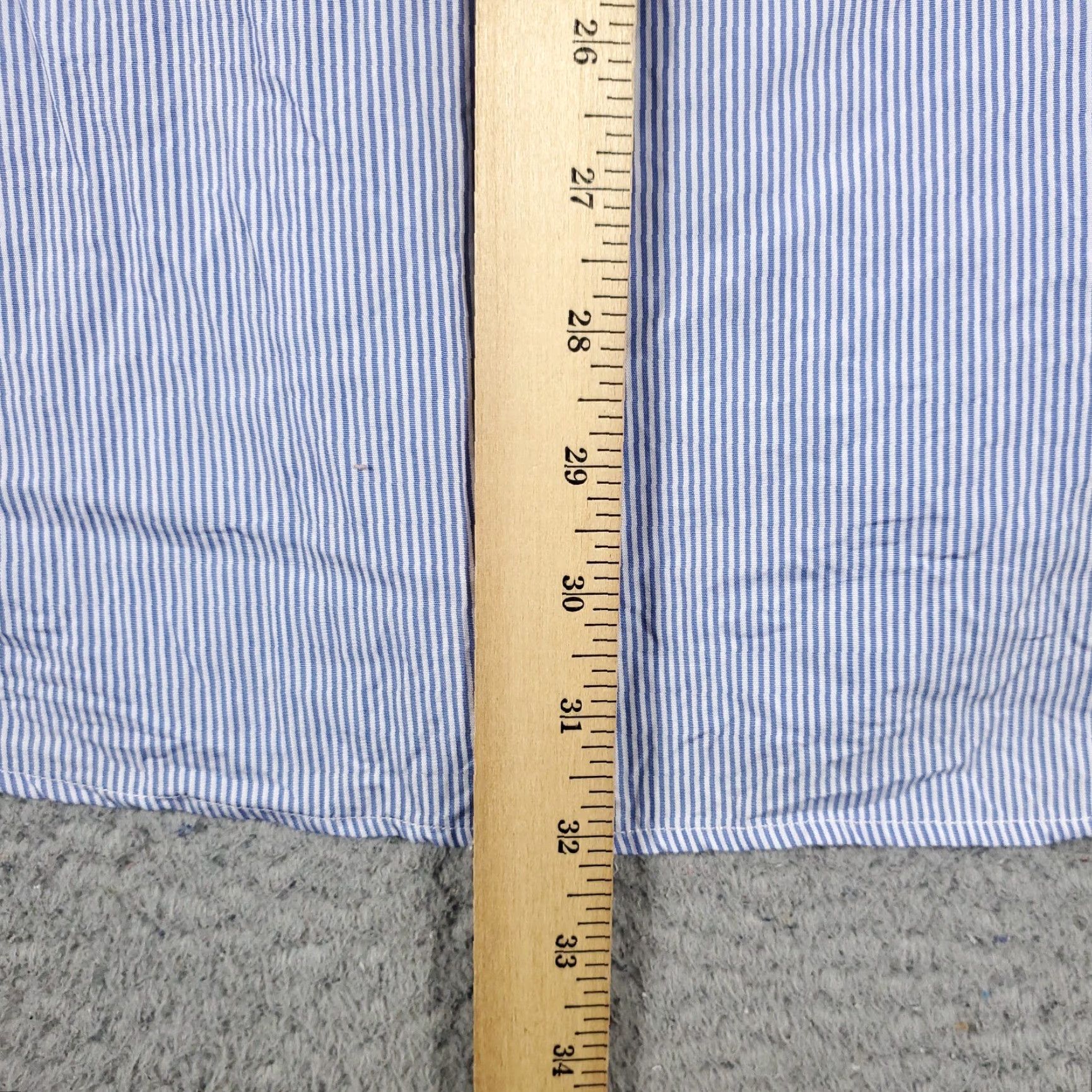 Tommy Hilfiger Tommy Hilfiger Button-Up Shirt Mens Large Blue Striped Long Sleeve Casual Regular Fit Size US L / EU 52-54 / 3 - 5 Thumbnail