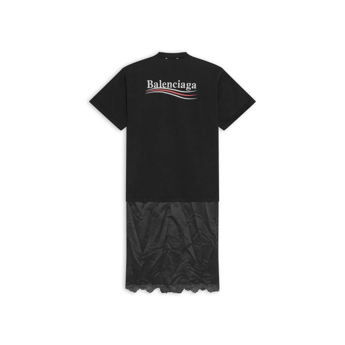 Balenciaga o1la1rc1a0625 Political Campaign Slip Dress T-Shirt in Black Size M / US 6-8 / IT 42-44 - 5 Thumbnail