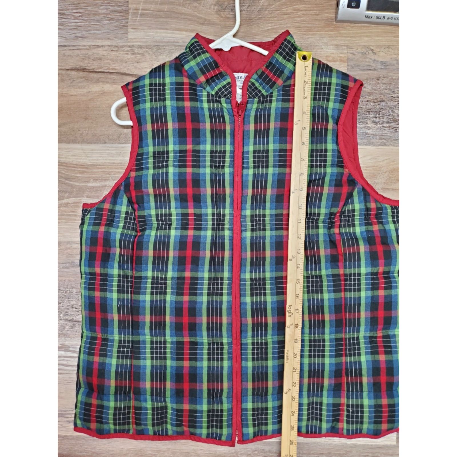 Pendleton VINTAGE Pendleton Quilted Vest Full Zip Down Insulated Lined Women Large Red Green Plaid Vest Size L / US 10 / IT 46 - 6 Thumbnail