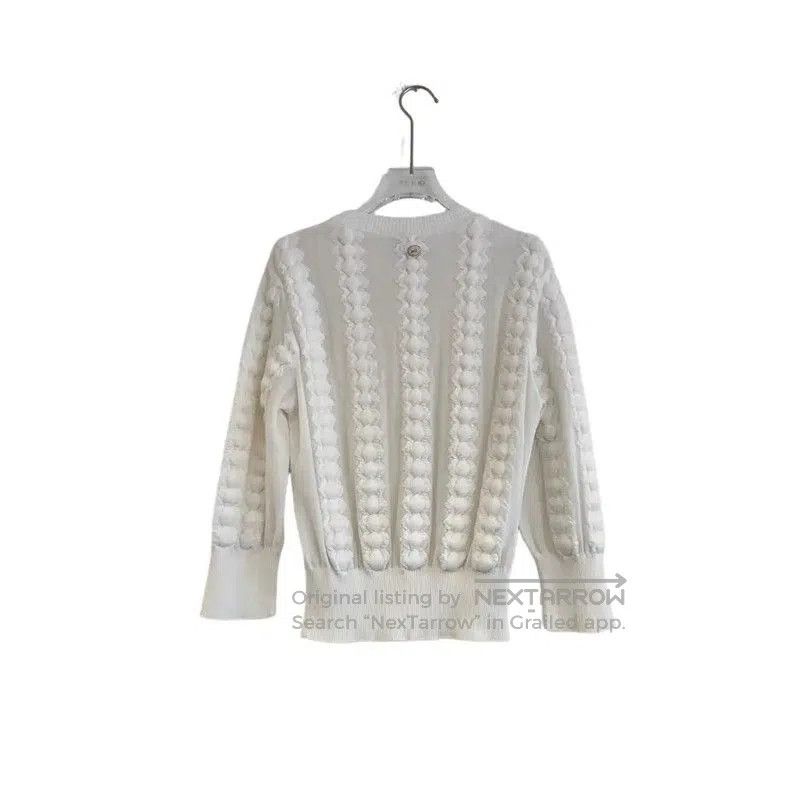 Chanel Chanel White Cotton Blend Long Sleeve Sweater . Size S / US 4 / IT 40 - 2 Thumbnail