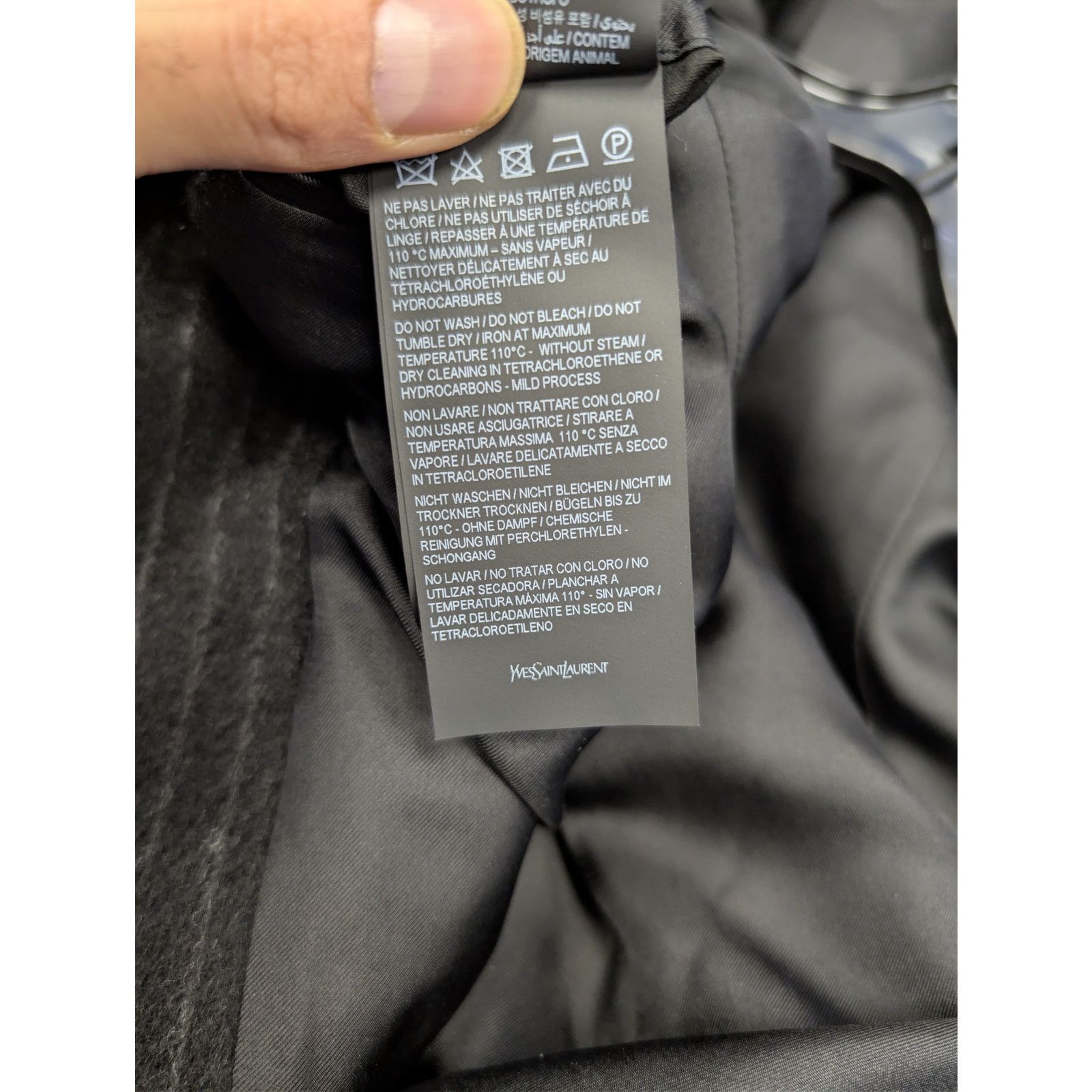 Saint Laurent Paris o1rshd1 Manteau Rayure Relief Stripe Coat Anthracite Chalk Size US M / EU 48-50 / 2 - 18 Thumbnail