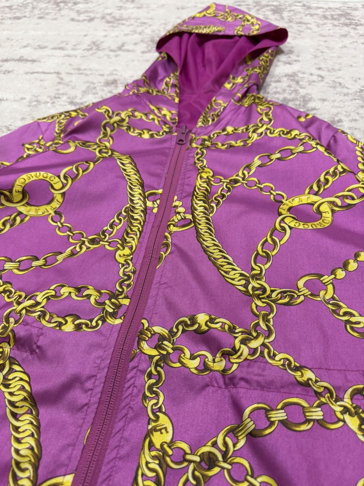 Fiorucci Vintage Fiorucci GoldChain Raincoat Parka Windbreaker Jacket Size XL / US 12-14 / IT 48-50 - 8 Thumbnail