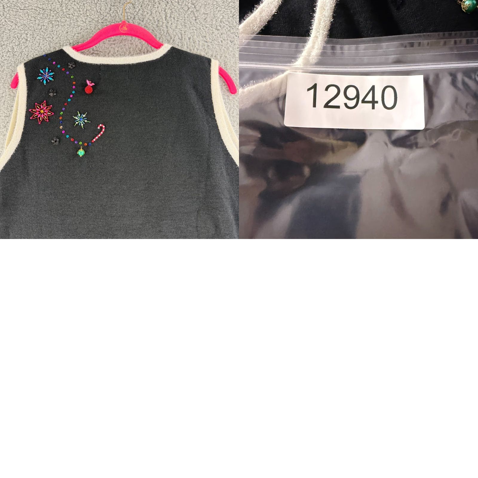 Quacker Factory Quacker Factory Sweater Vest Womens Large Black Christmas Snowman Beaded Knit Size L / US 10 / IT 46 - 9 Thumbnail