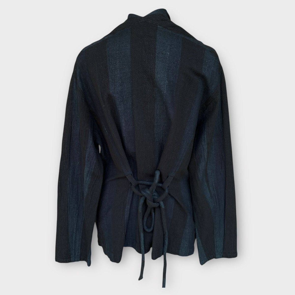 Issey Miyake ISSEY MIYAKE PLANTATION INDIGO MINIMALIST STRIPED COAT Size US M / EU 48-50 / 2 - 5 Thumbnail