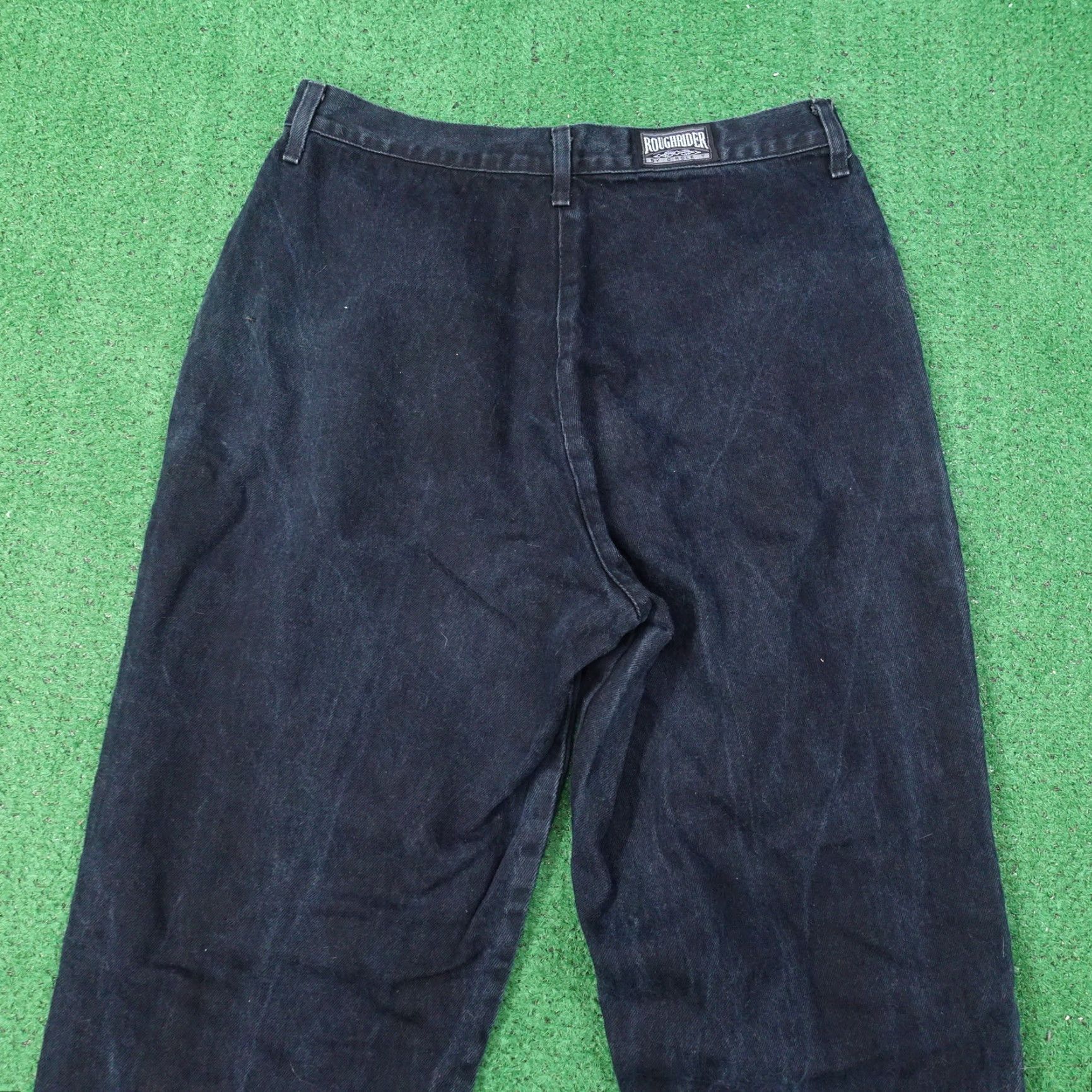 Denime VINTAGE ROUGHRIDER WESTERN DENIM JEANS Womens Plus Size 16 Blue Dark Wash 36" Inseam USA Made Size 38" / US 16 / IT 52 - 6 Thumbnail