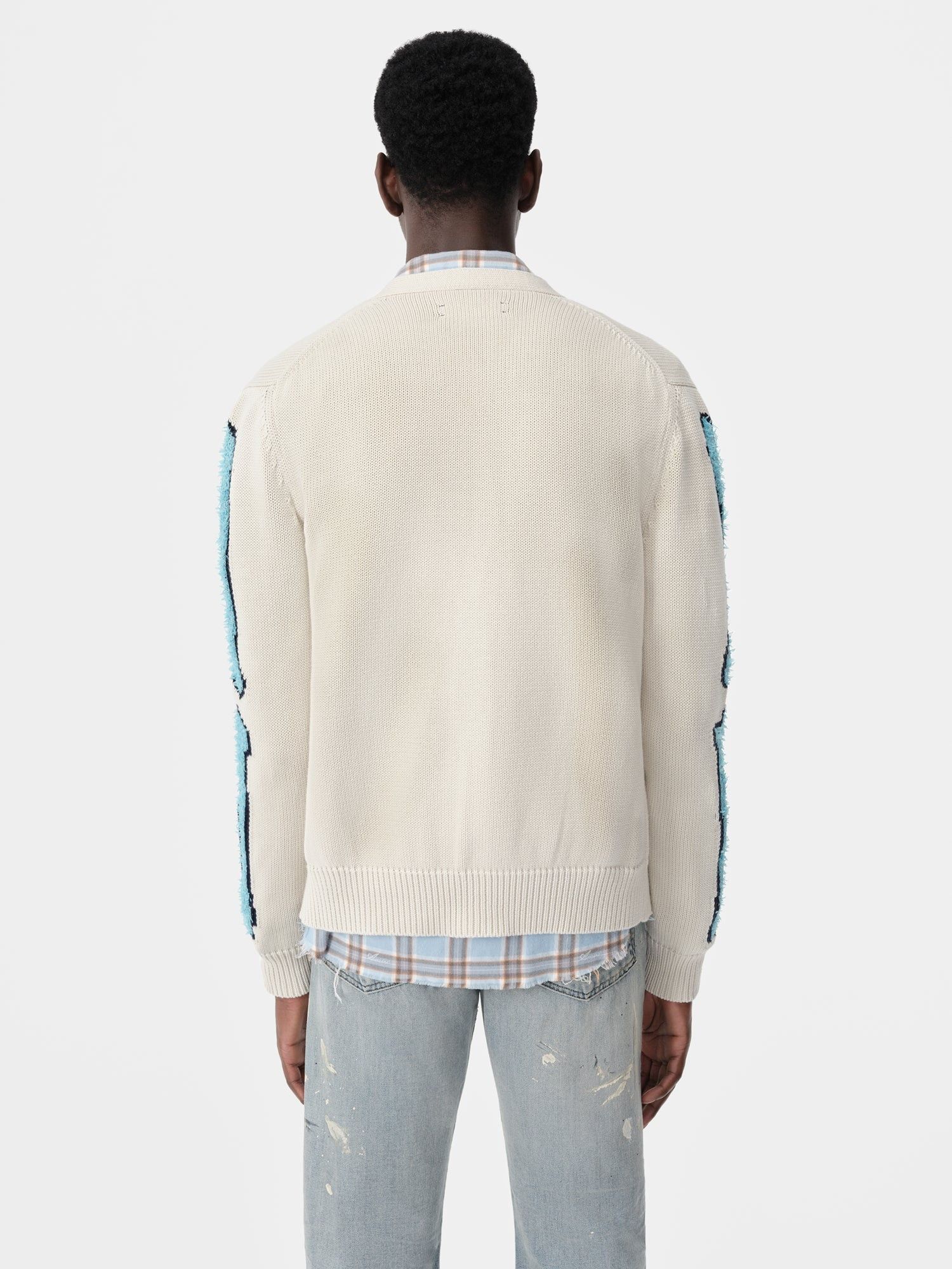 Amiri o1orln1025 Bones Cardigan in Ivory Size US S / EU 44-46 / 1 - 4 Thumbnail