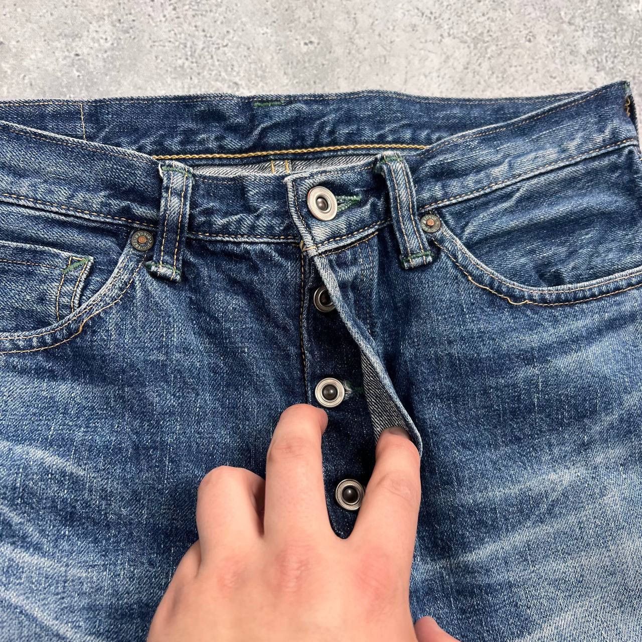 Warehouse & Co. Brown-Duck Digger by Warehouse & Co Selvedge Jeans Blue W30 Size US 30 / EU 46 - 9 Thumbnail