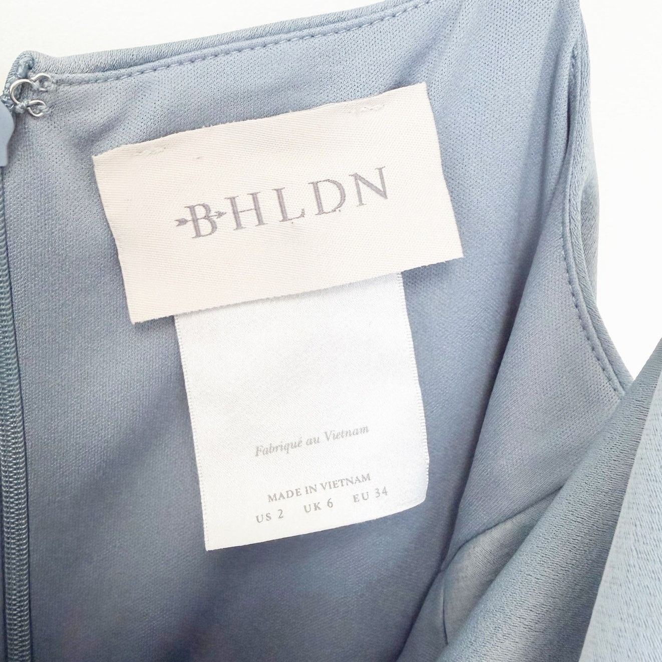 Other BHLDN Cali Blue Satin Cowl Neck Dress Sz 2 Size XS / US 0-2 / IT 36-38 - 2 Thumbnail