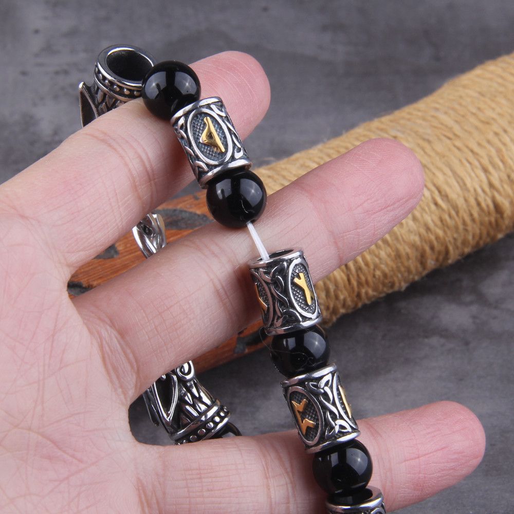 Other Goth Dragon Head Viking Rune Bracelet Size ONE SIZE - 4 Thumbnail