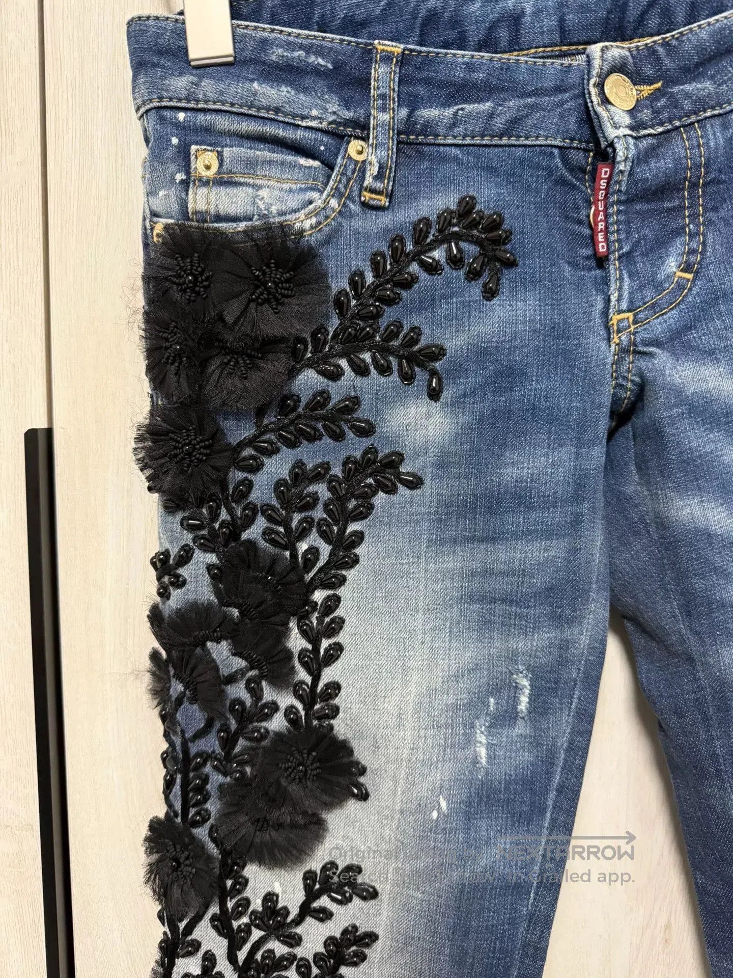 Dsquared2 DSQUARED2 Women’s Distressed Black Jeans. Size 39" - 4 Thumbnail