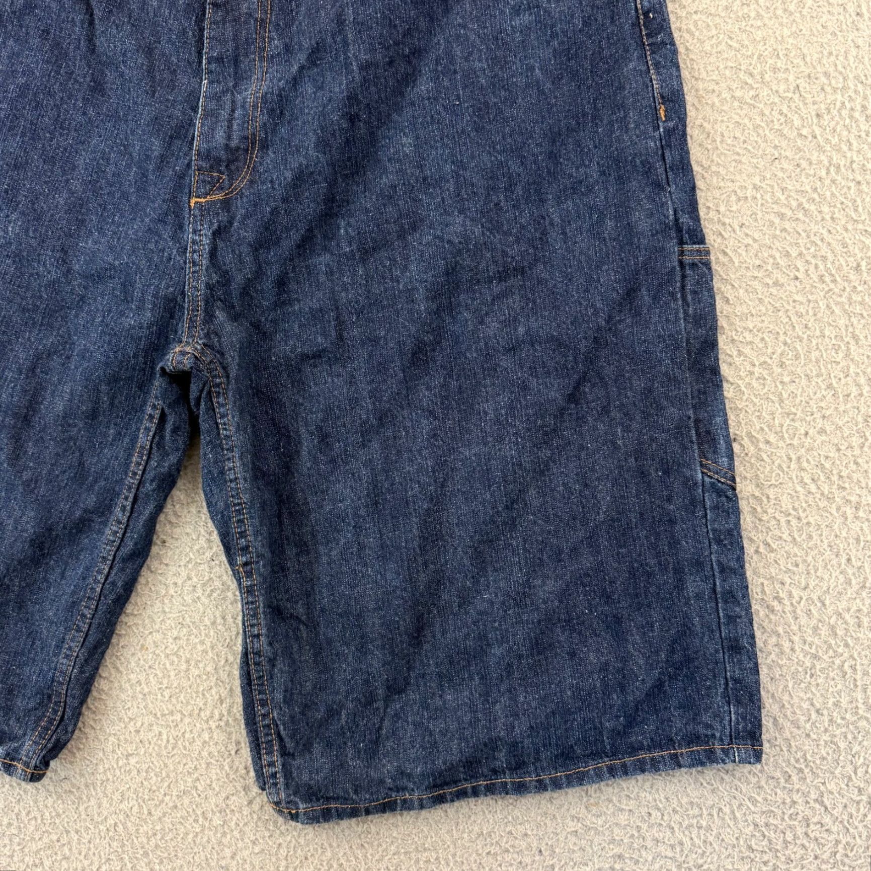 Vintage VINTAGE G Unit Denim Shorts Mens 40 Bermuda 5-Pocket Pockets Baggy 13" Inseam 90s Grunge Hip Hop Punk Blue Denim Shorts Mens Size US 40 / EU 56 - 3 Thumbnail
