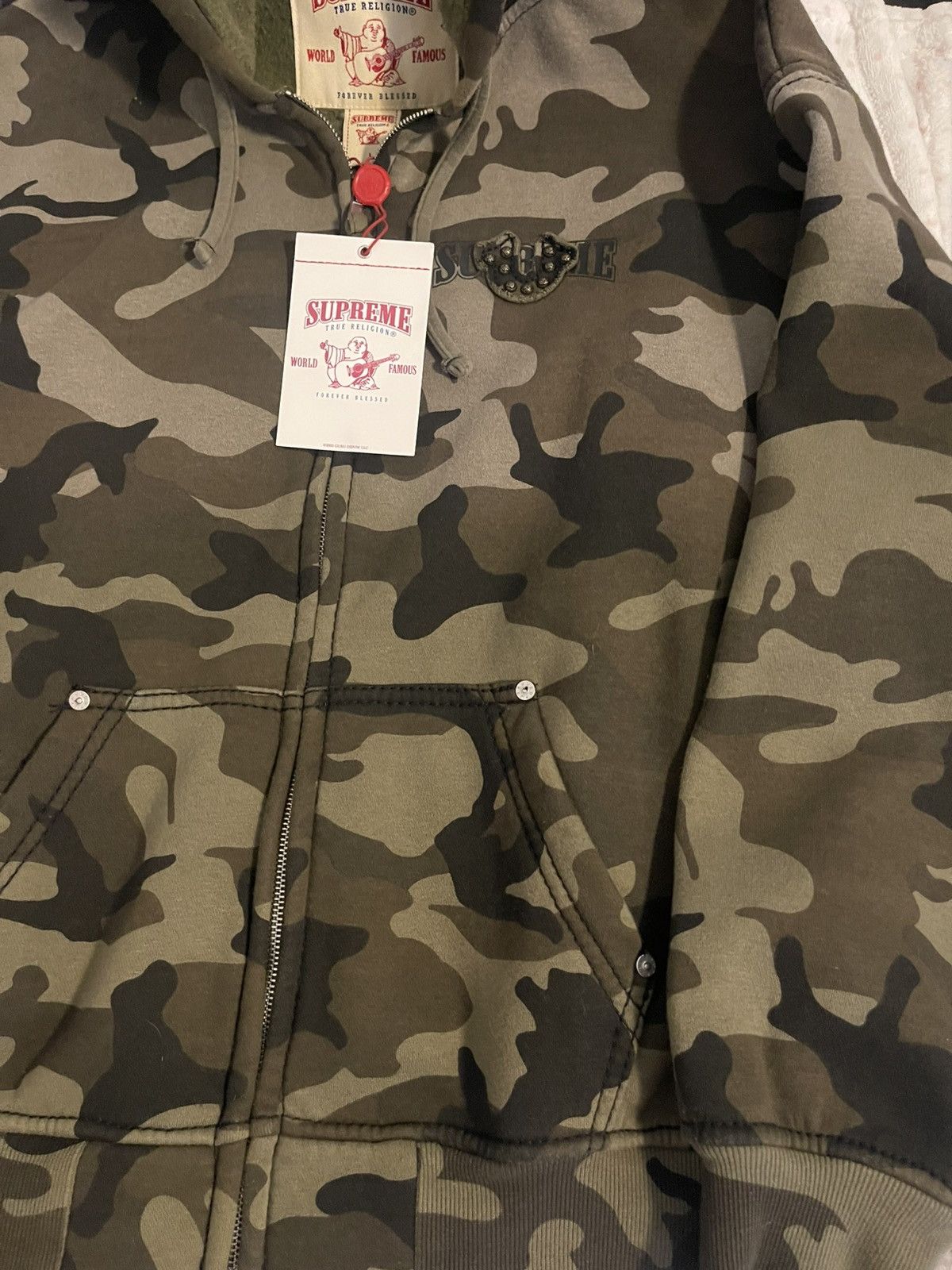 Supreme × True Religion Supreme x True Religion Camo Zip Up Sweatshirt Size US L / EU 52-54 / 3 - 8 Thumbnail