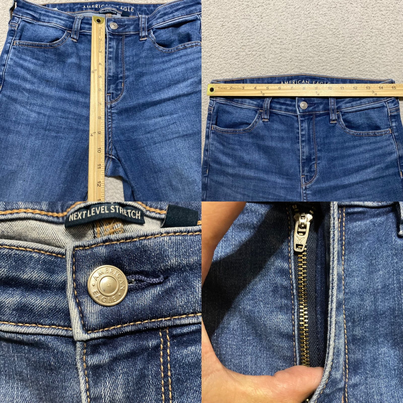 American Eagle Outfitters American Eagle Outfitters Jeans Womens 10 Tall Blue Denim Medium Wash High Rise Jegging Size 32" / US 10 / IT 46 - 8 Thumbnail