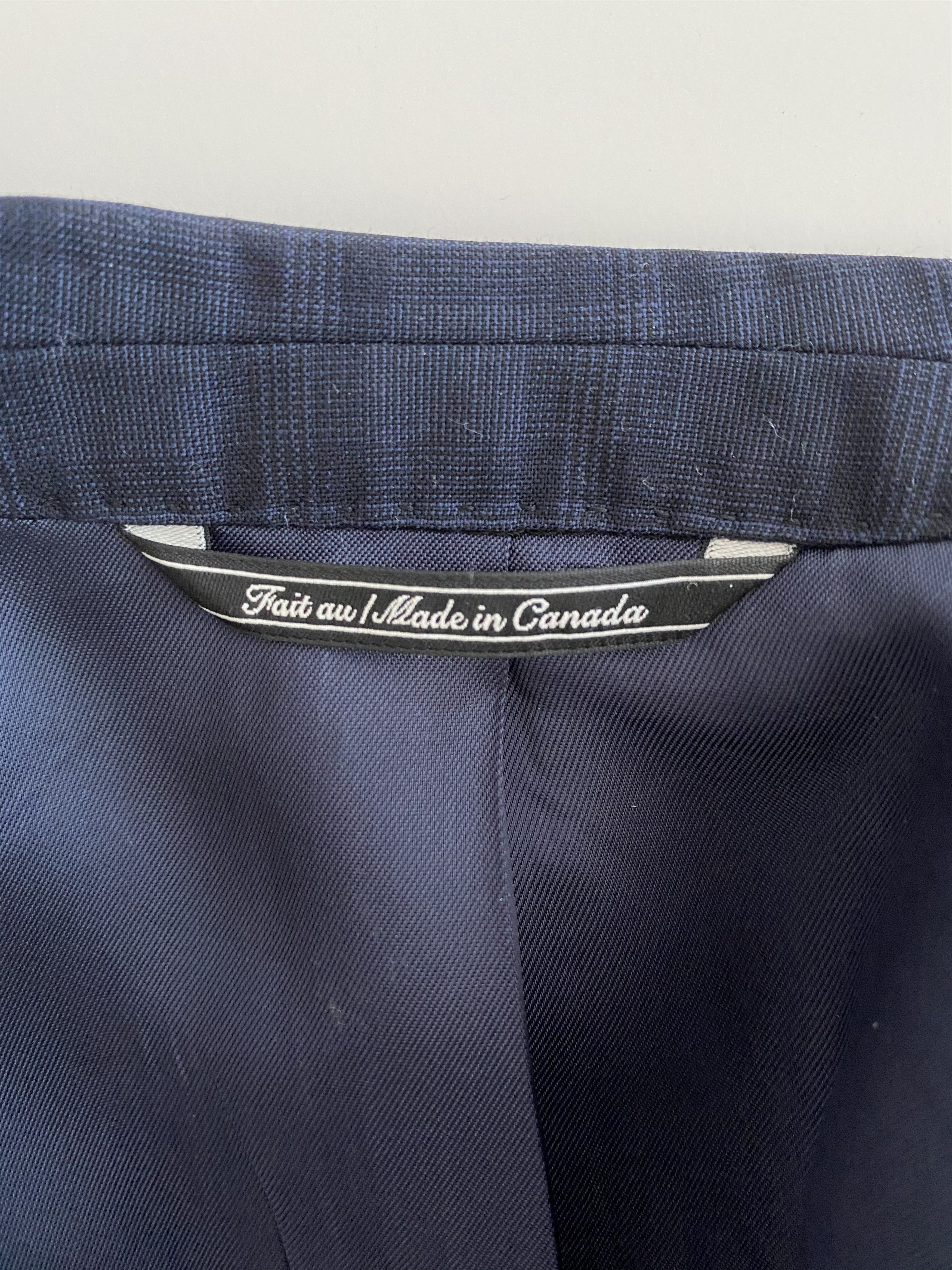 Saks Fifth Avenue “Modern-Fit Check Wool Blazer” Size 36R - 4 Thumbnail