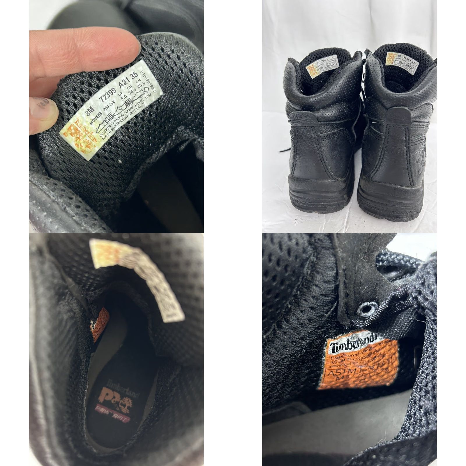 Timberland Timberland PRO Titan Alloy Safety Toe 72399 Work Boots Women 8M Black Leather Wide Calf Slip Resistant Steel Toe Size US 6 / IT 36 - 9 Thumbnail