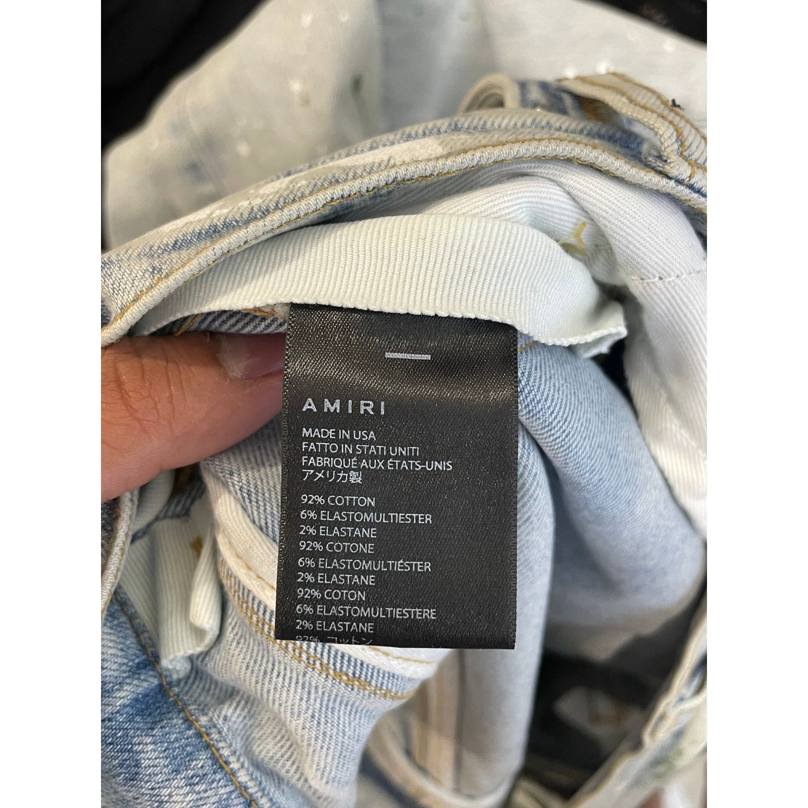 Amiri Amiri Jeans Light Wash Green Splatter Used 34 Size US 34 / EU 50 - 6 Thumbnail