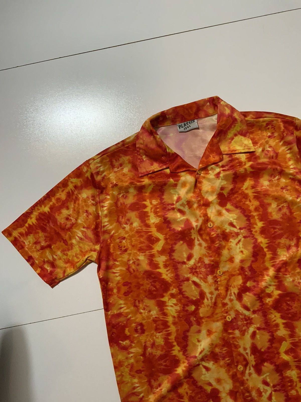 Vintage Vintage 90s Y2K Plastix Idol Club Rave Atomic Flames Shirt Size US M / EU 48-50 / 2 - 3 Thumbnail